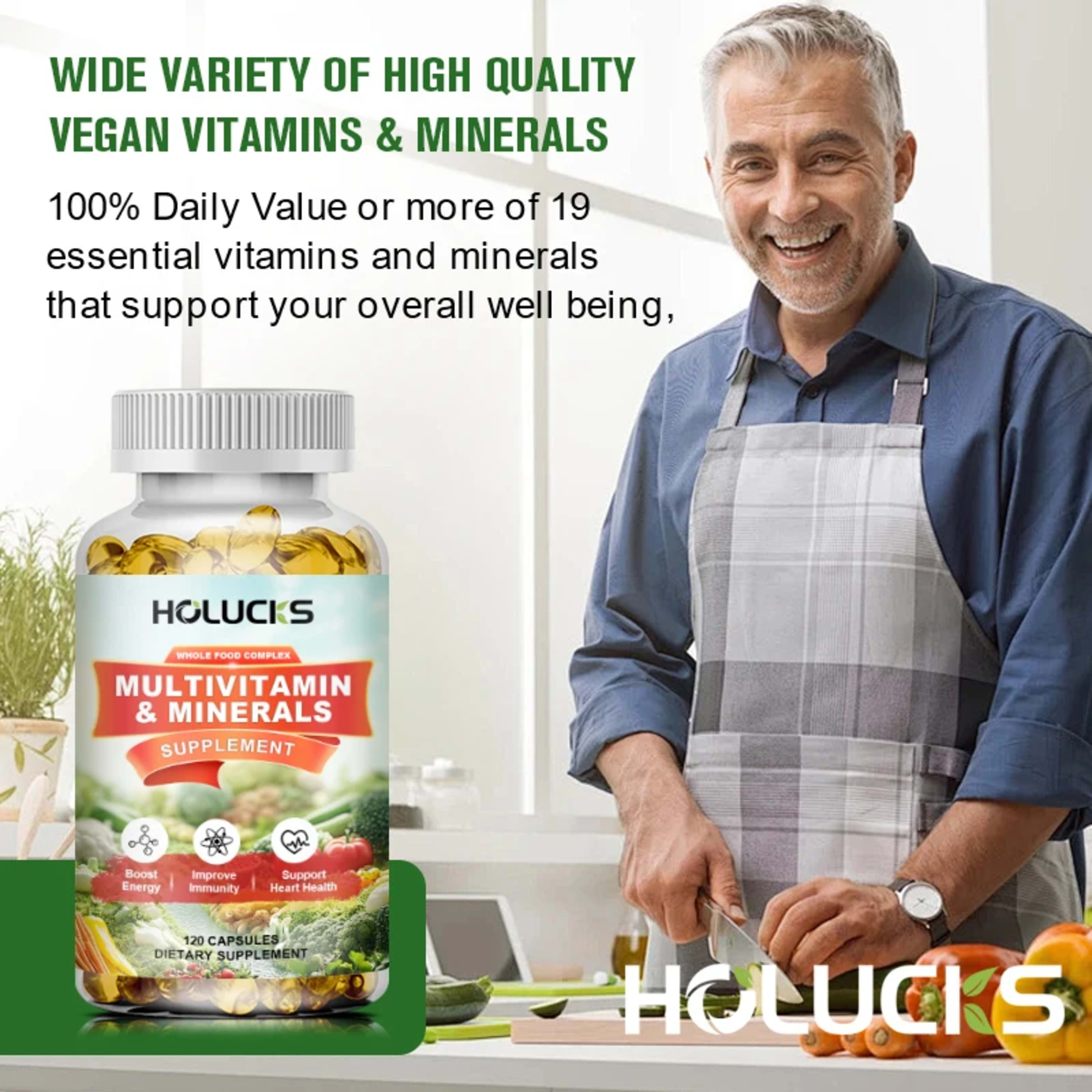 Whole Food Multivitamin Supplement, with Chelated Minerals, Supports Digestion, Skin Health & Antioxidant Defense for Ad 3