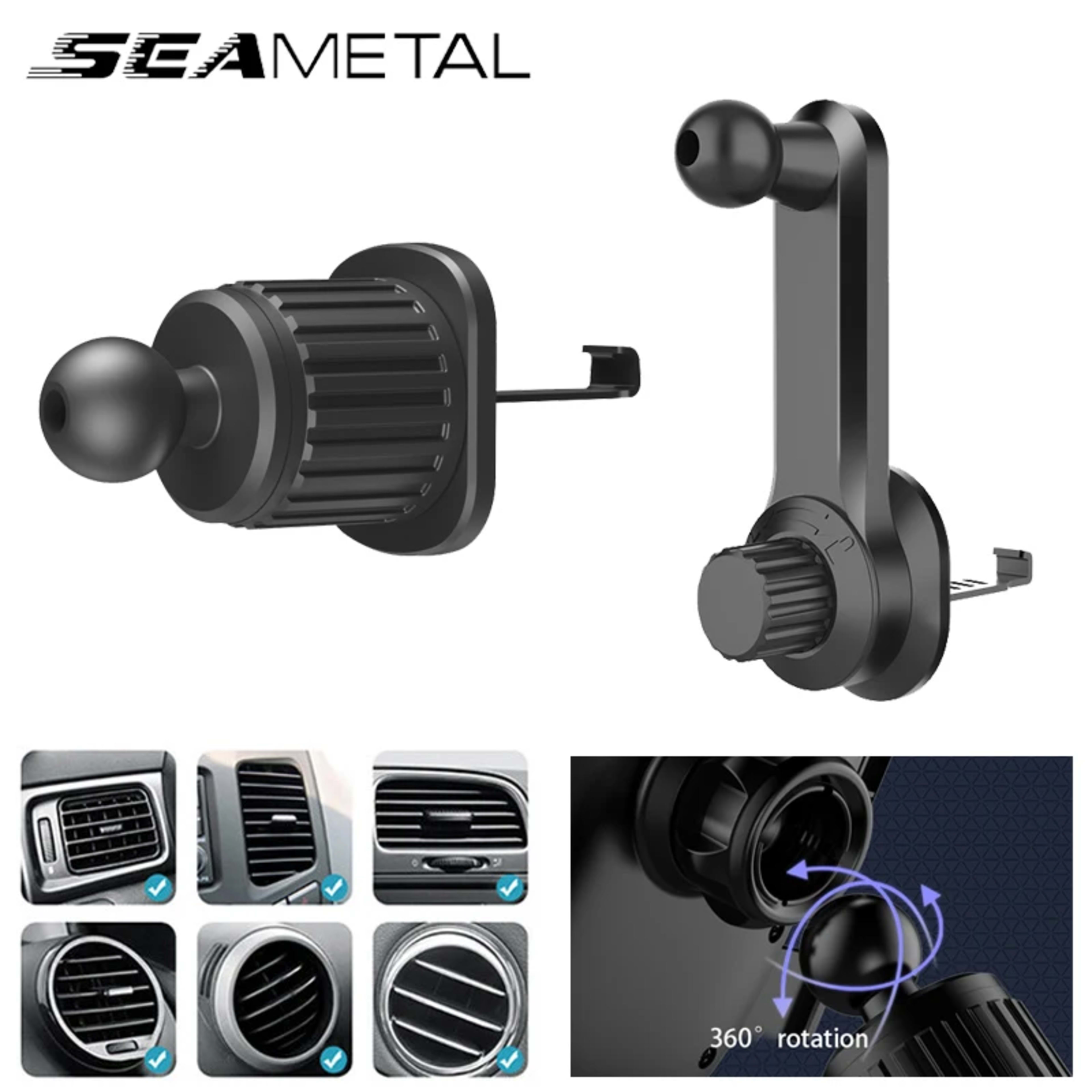 SEAMETAL Car Phone Holder Bracket Accessories Interior Air Outlet Vent Base Gadget Universal Auto Cellphone Support Acce