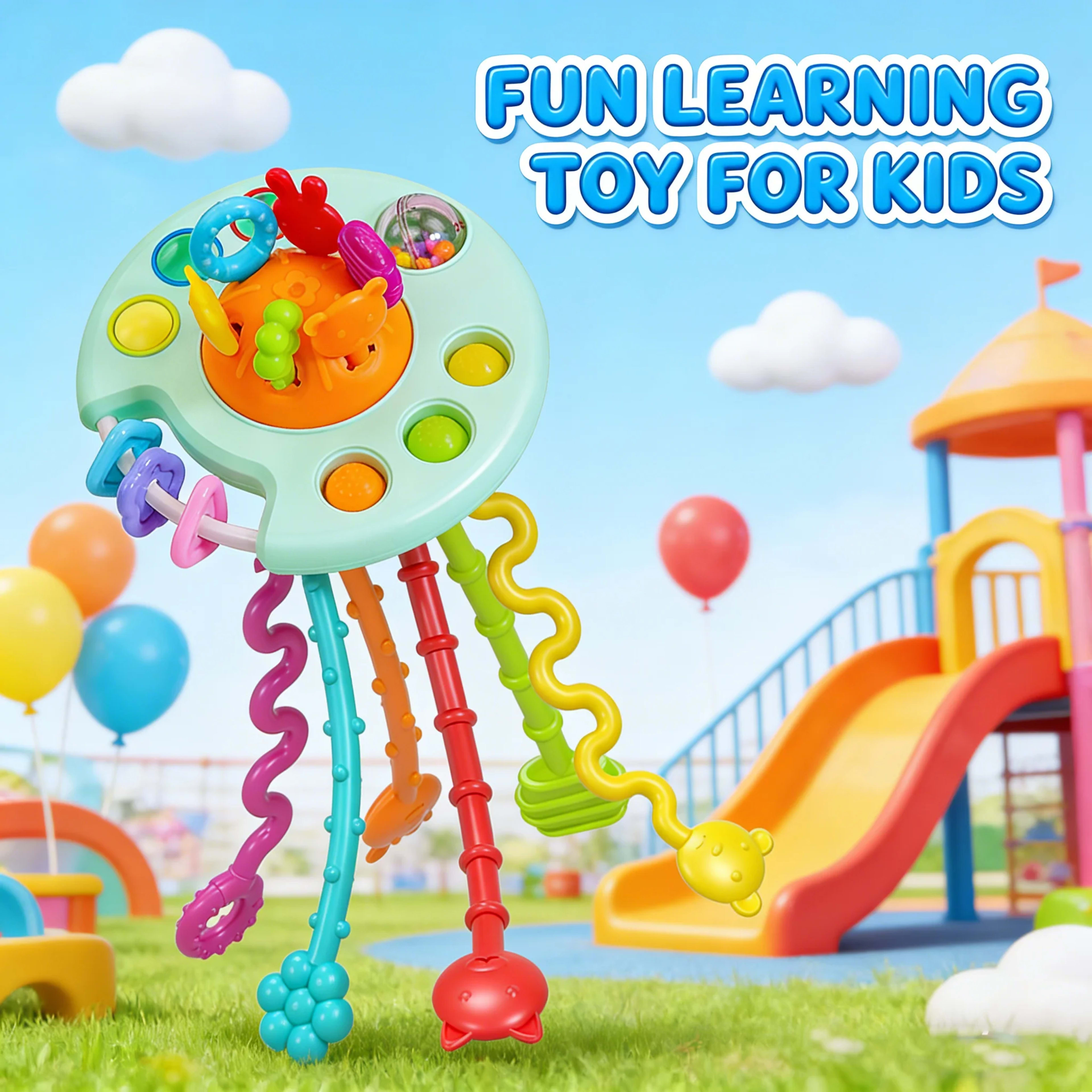 Baby cognitive development and early education toy with bendable stand, sensory exploration game. 2