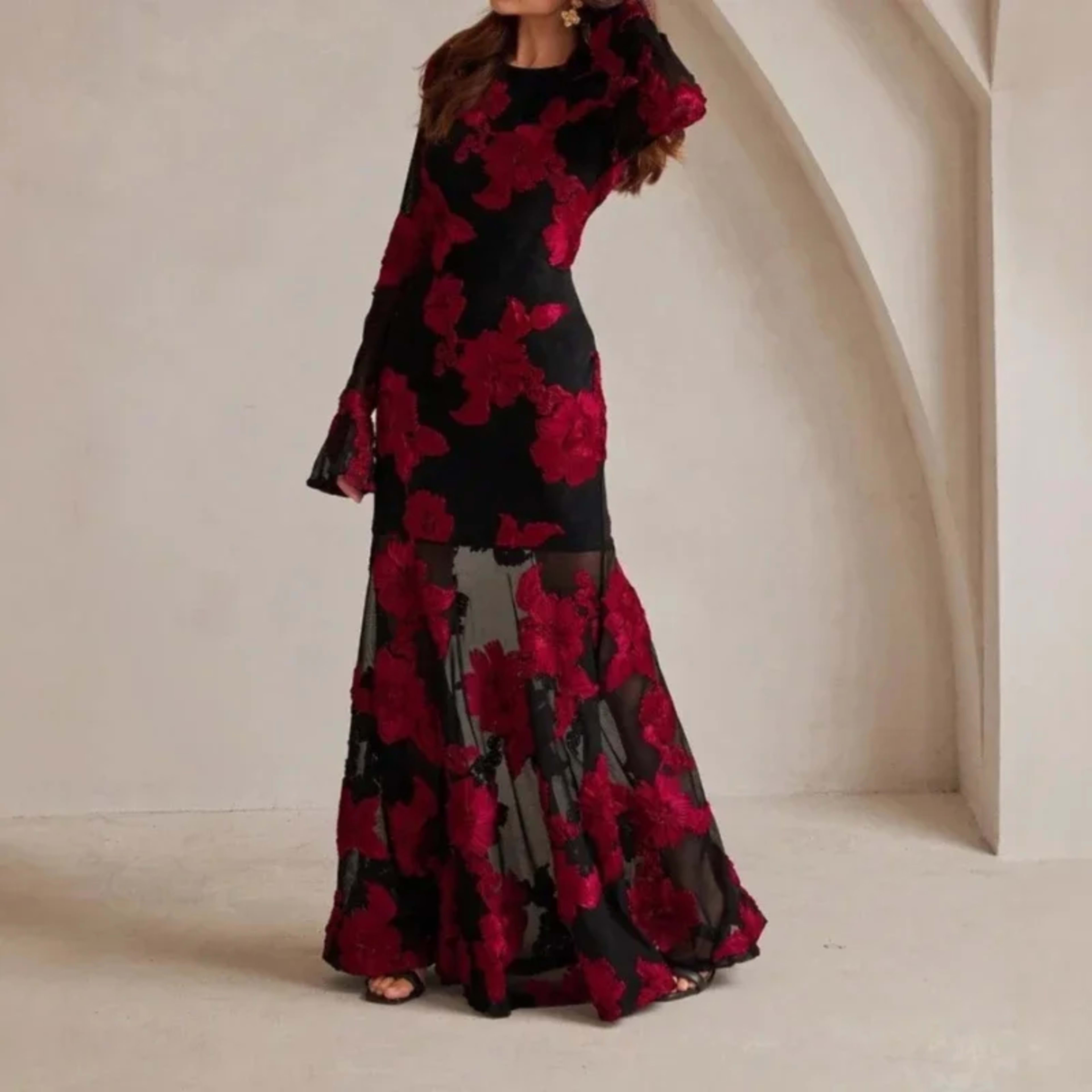 Elegant Dress Dress for Women 2025 Spring Collection Waist V-neck Jacquard Embroidered Dress 2