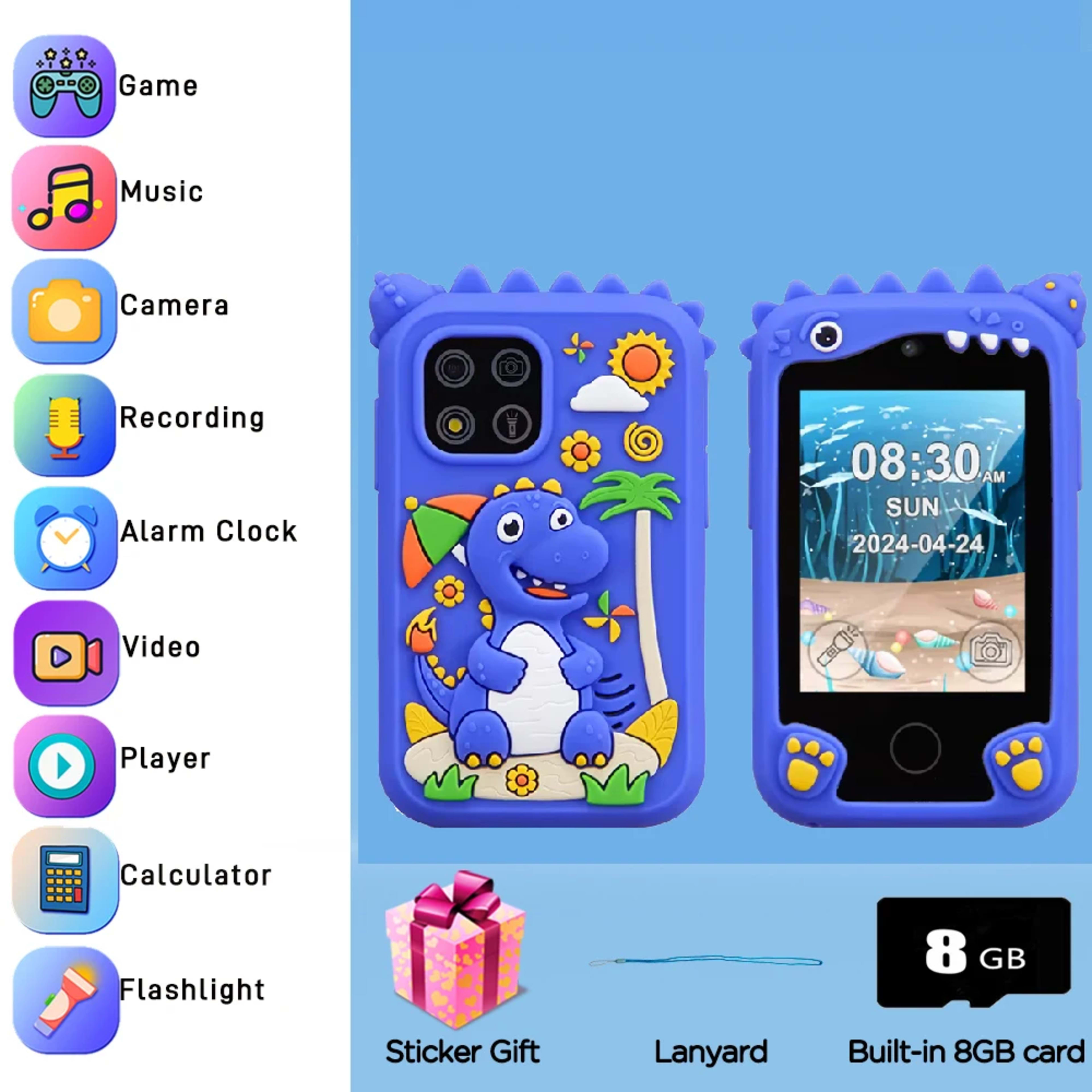 Baby Phone Toy Educational Simulation Mobile Toy with Games Music Stories Video Toddler Learning Play Phone Gift for Kid 8