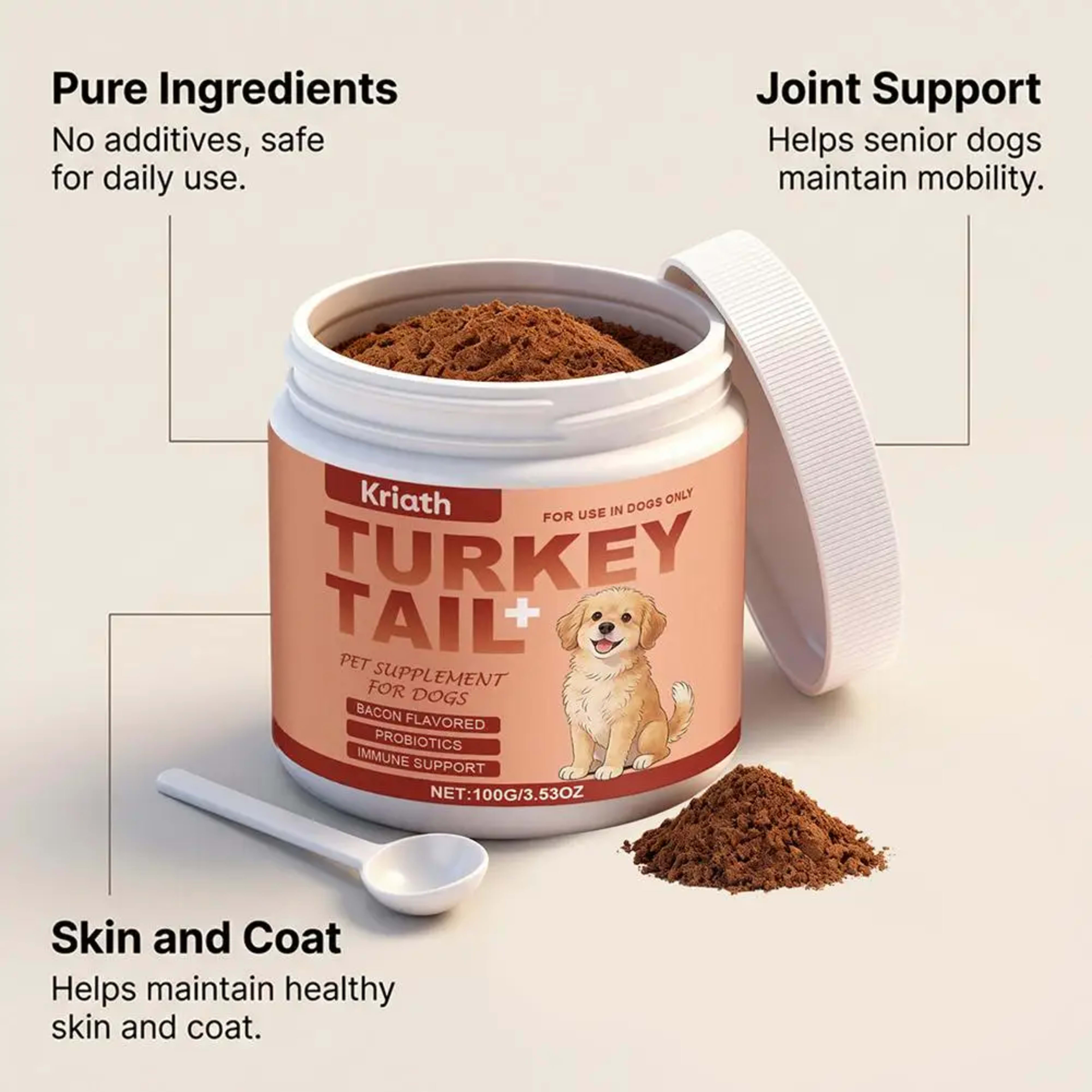 Dog Immune Support Supplement – Daily Immunity Defense, Promotes Healthy Immune System Function for Breeds, Easy-Mix Pow 5