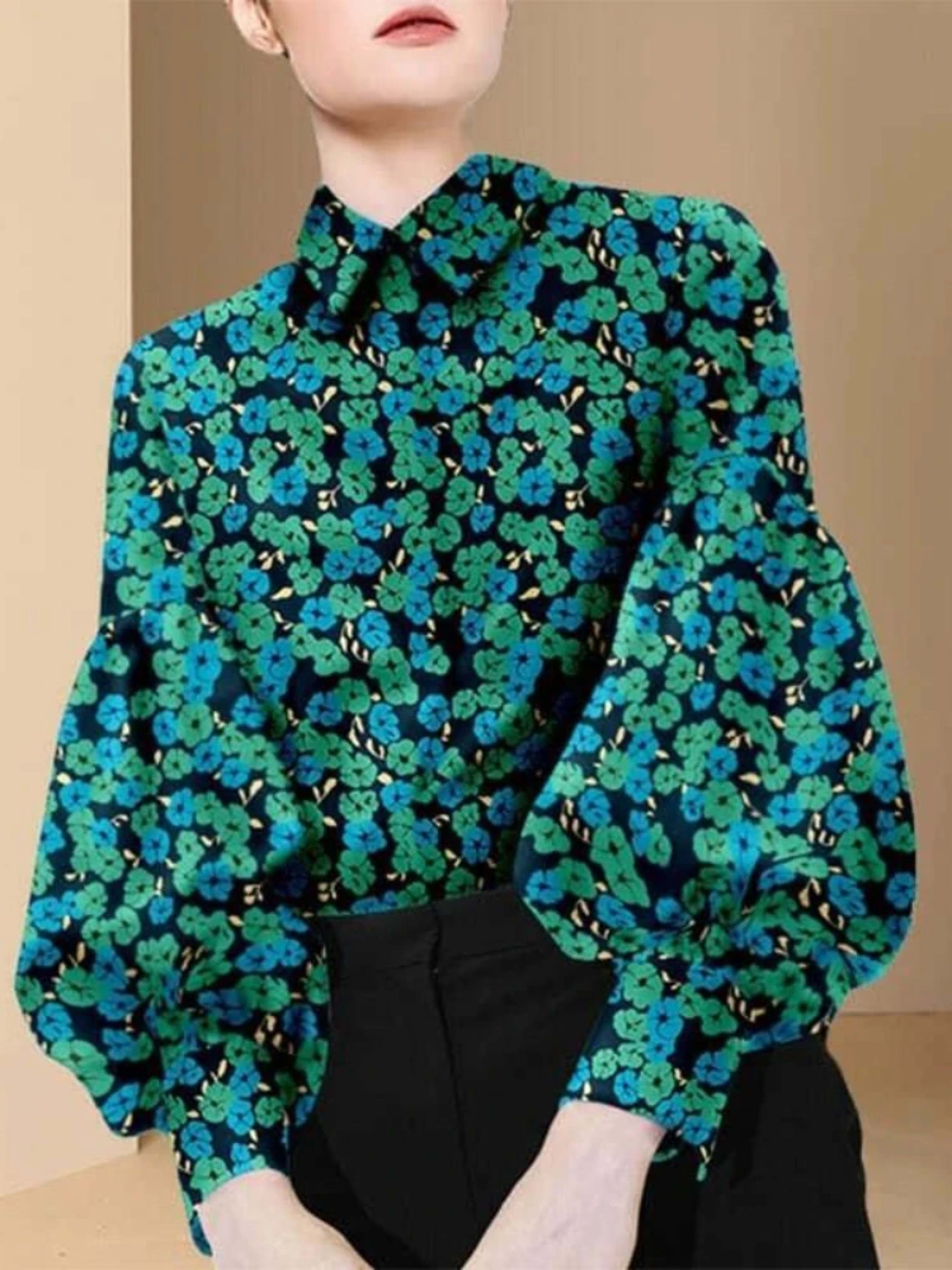 blusas mujer de moda 2022 summer Top female women shirts Women's plaid printed shirt Blouses tops Long sleeve Chic woman 9