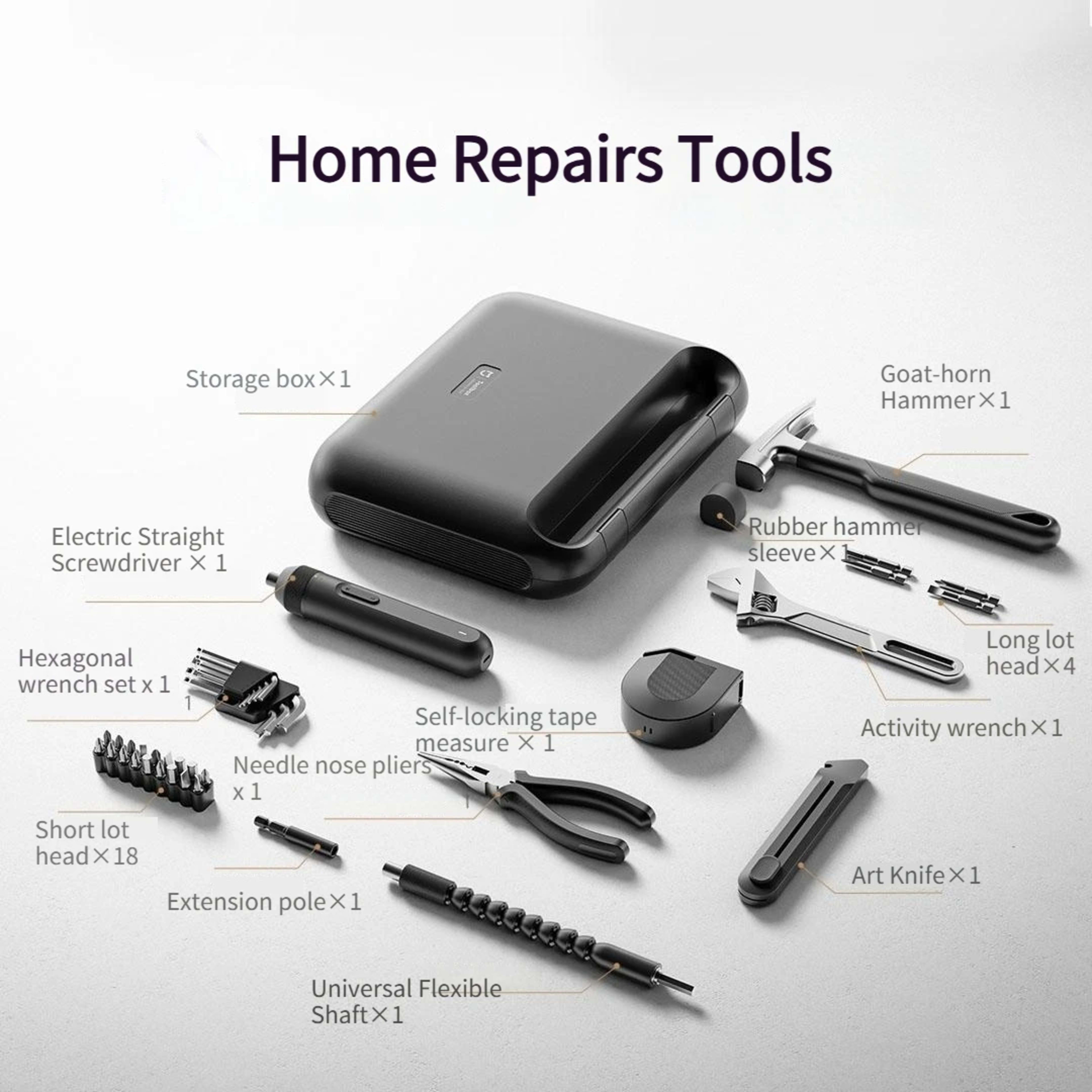 Mijia Power Tool Combo Kits Electric Screwdriver Self-lock Tape Measure Pliers Wrench Home Household DIY Hand Tool Kits 2