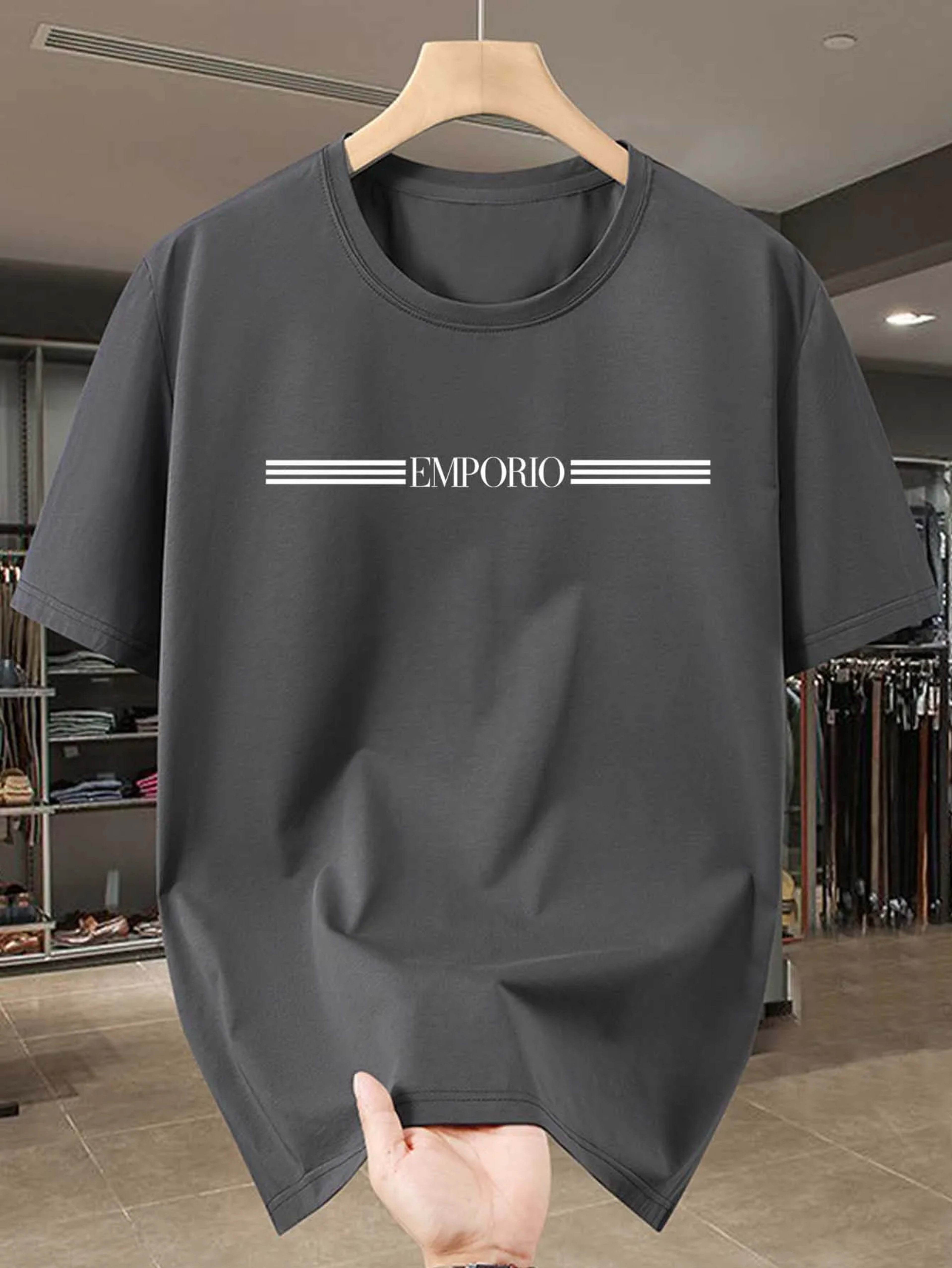 Men's T-shirt - Breathable and sweat-wicking short-sleeved round-neck casual and sportswear style shirt suitable for all 4