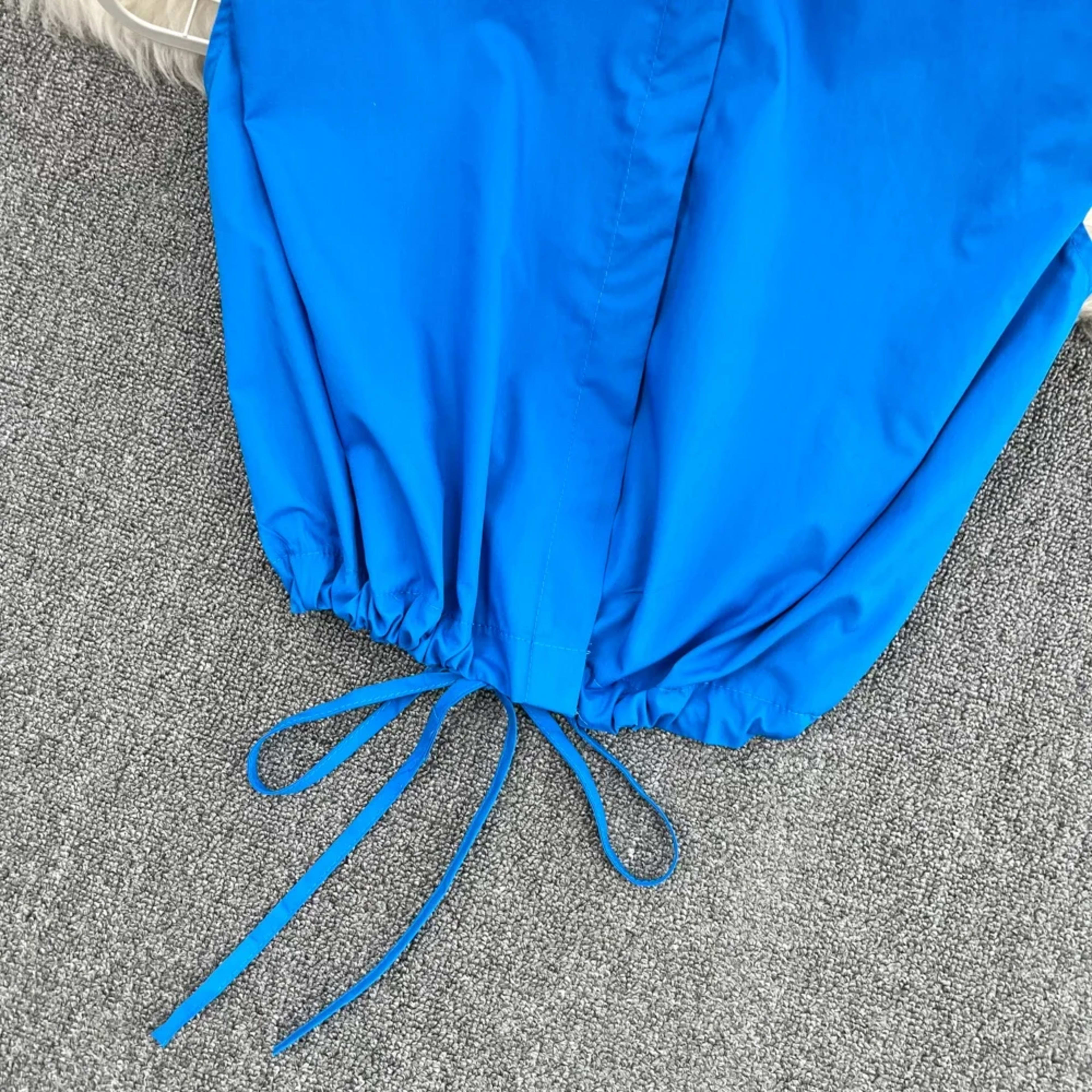 Women Blouse Tops Turn-down Collar Solid Color Sleeveless Draw String Blusas Femininas Vintage Summer Camisas Almighty D 5