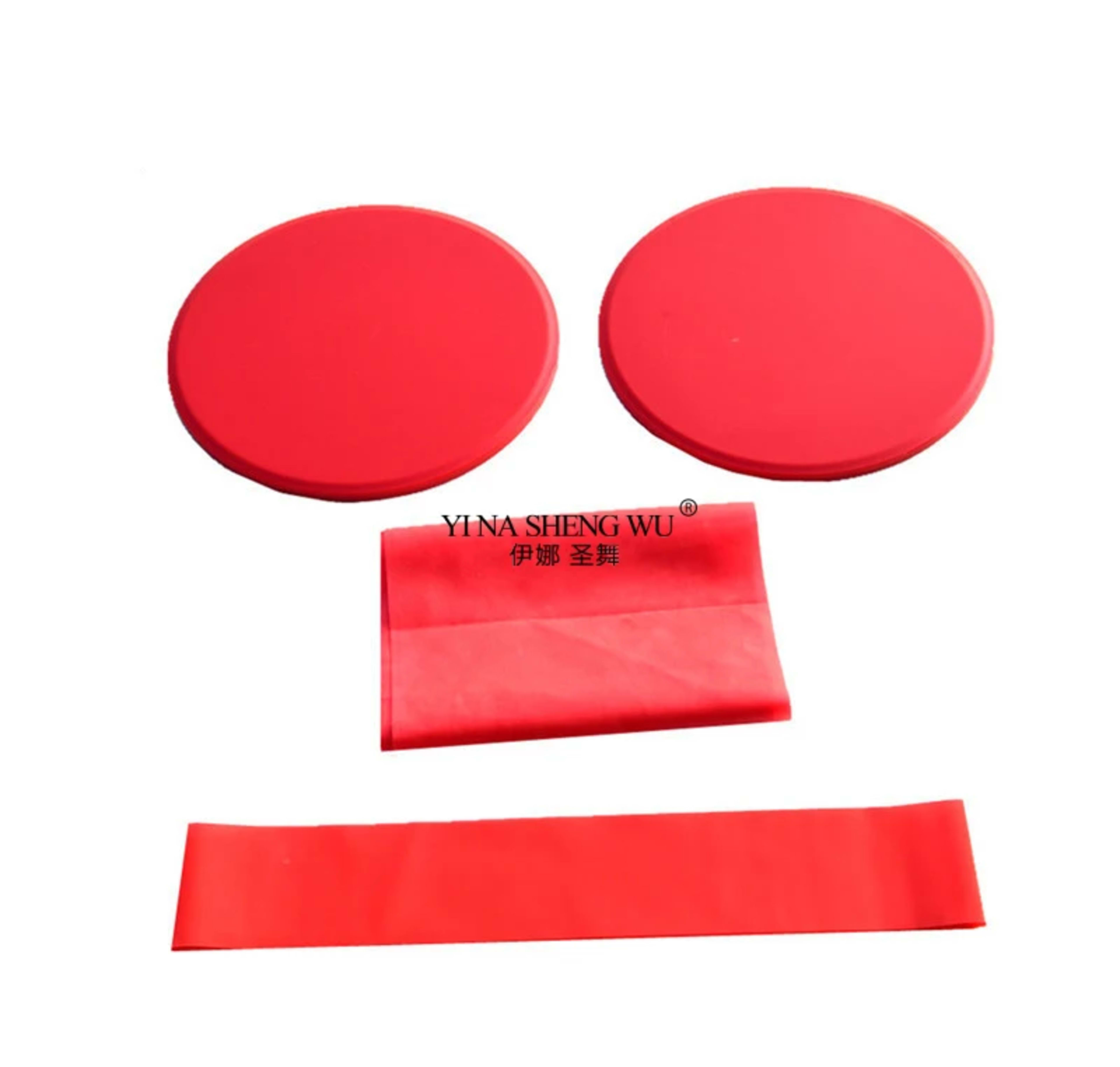 Yoga Fitness Three-piece Set Sliding Plate Elastic Band Resistance Circle Pilates Vest Line Buttocks Training Home Equip 4
