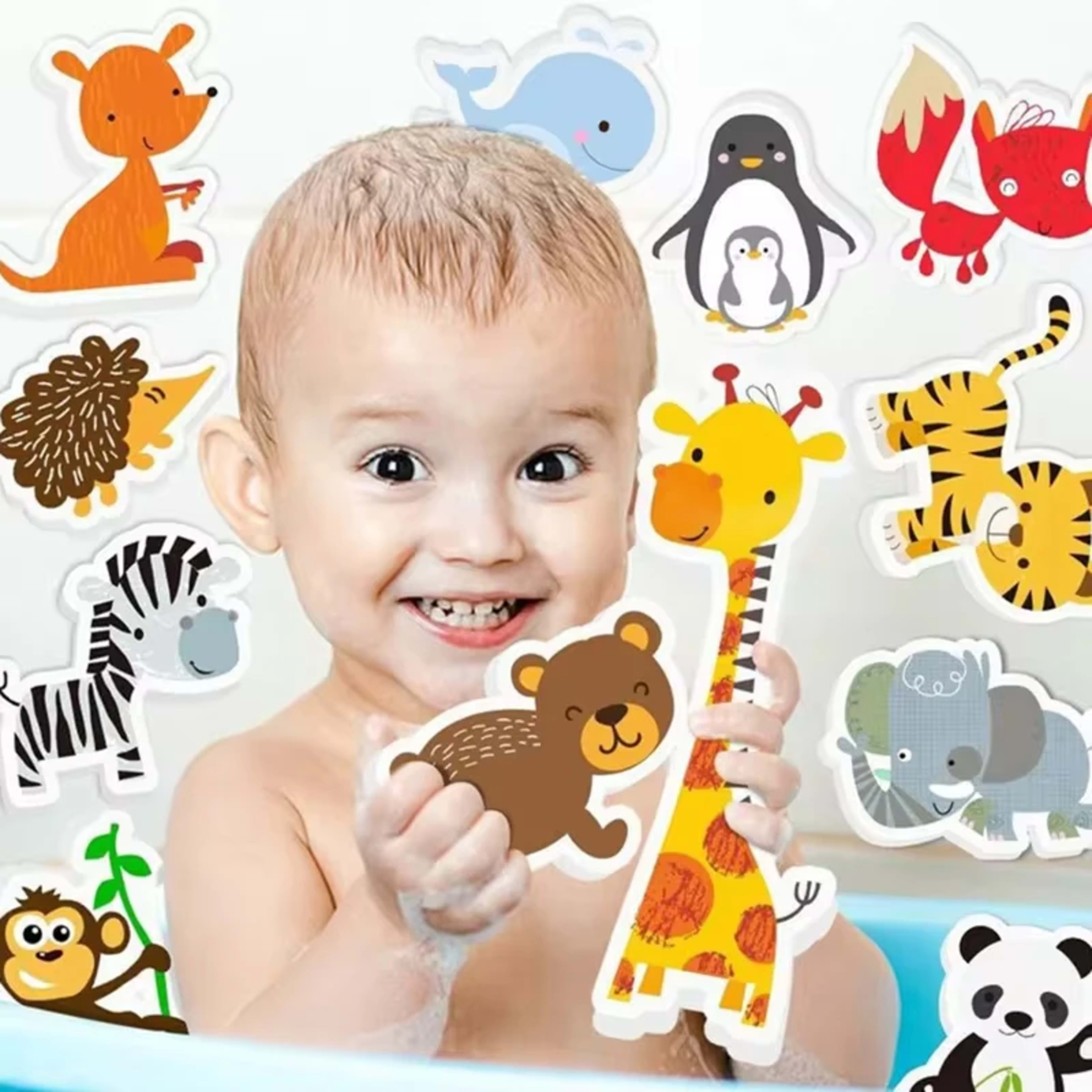 Baby Bath Toys for Kids 2 to 3 Years Fun Bathroom Toys Foam Animals Traffic Cognitive Games Boys Gifts Early Educational 3