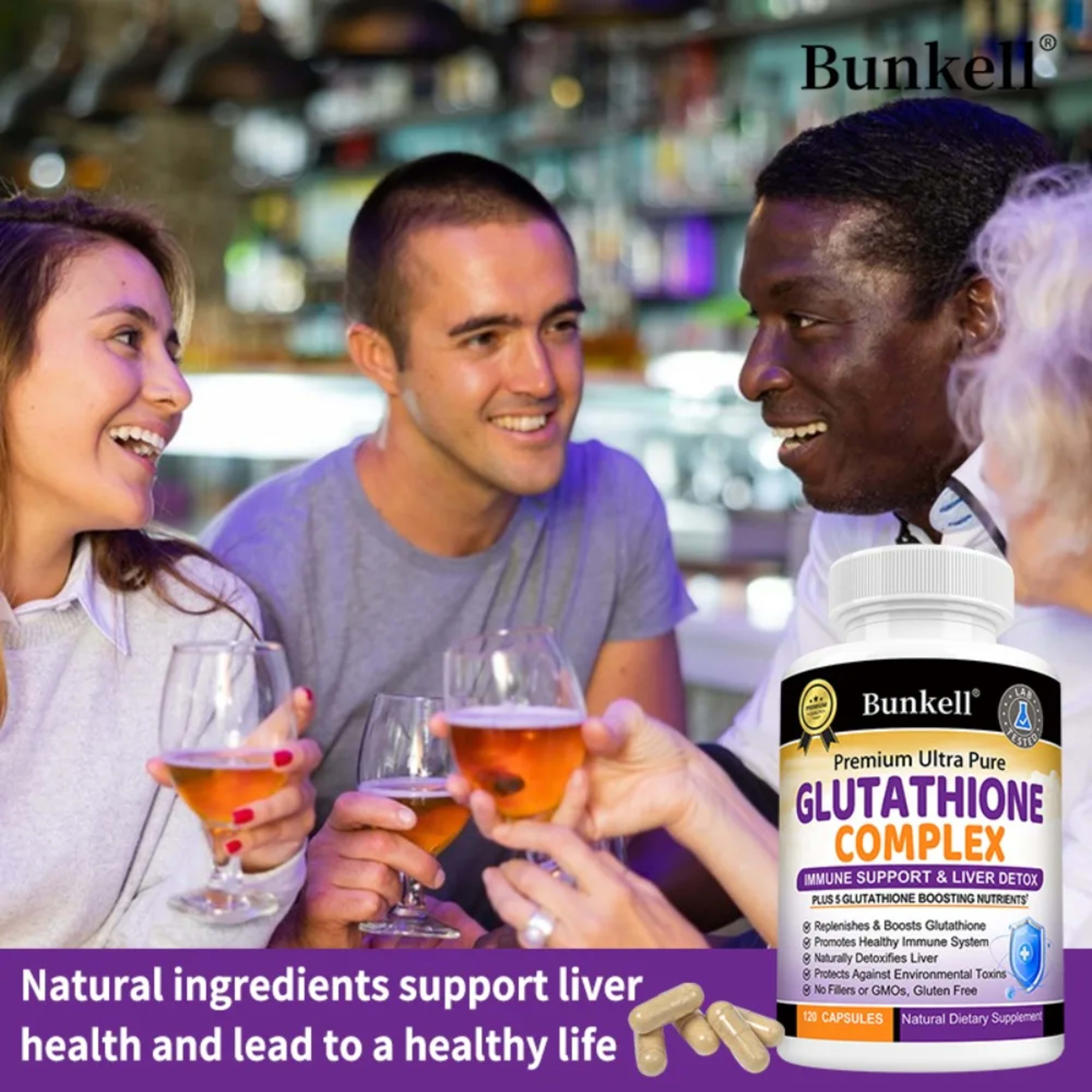 Glutathione Supplement 500mg - Liver Detox with Quercetin, Vitamin C, Milk Thistle, Immune Support, Enhanced Immunity He 4