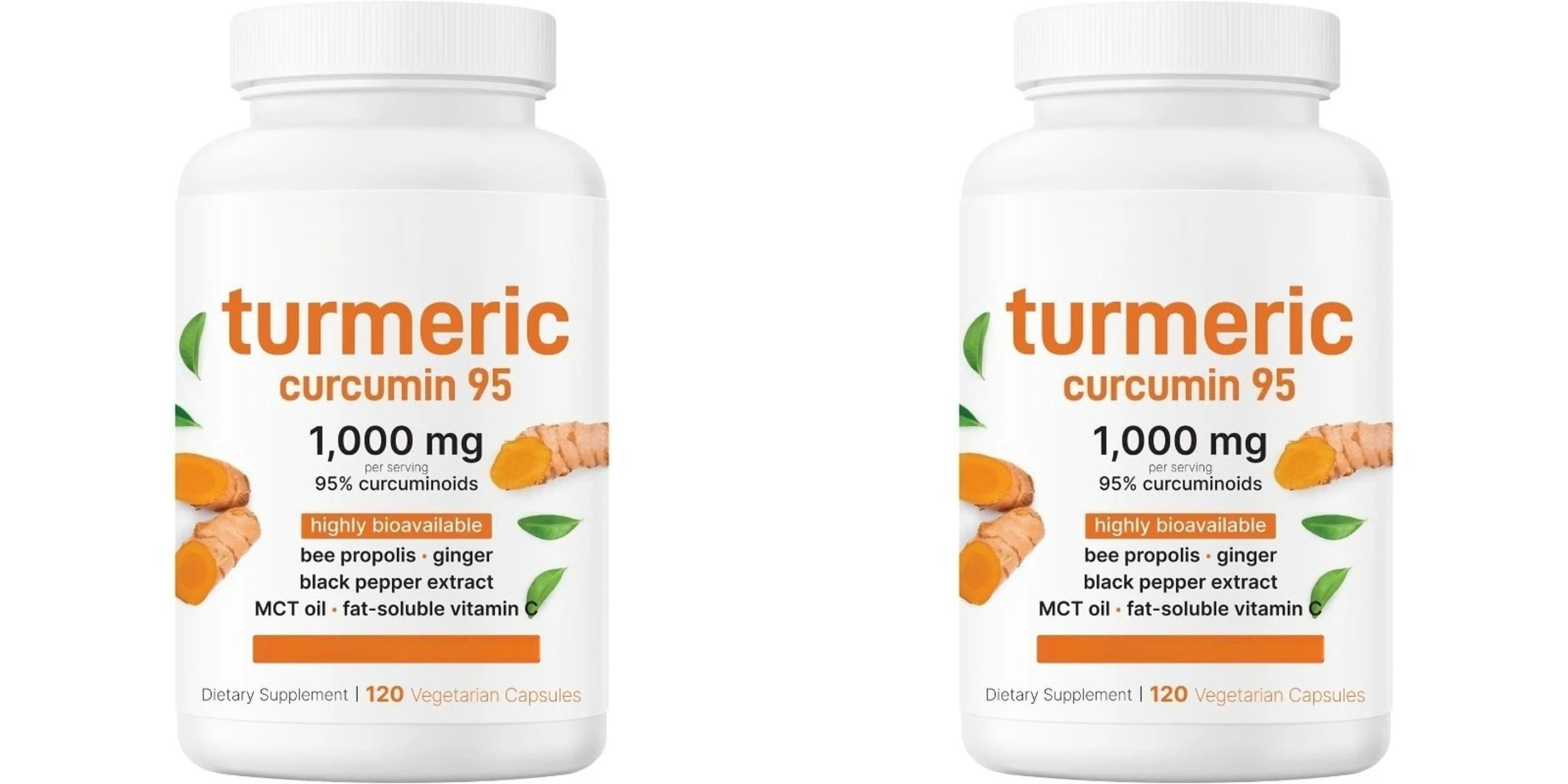 Turmeric Curcumin Supplement 1,000mg–95% Curcuminoids with Black Pepper & Ginger–Supports Joint & Antioxidant Health 120 8