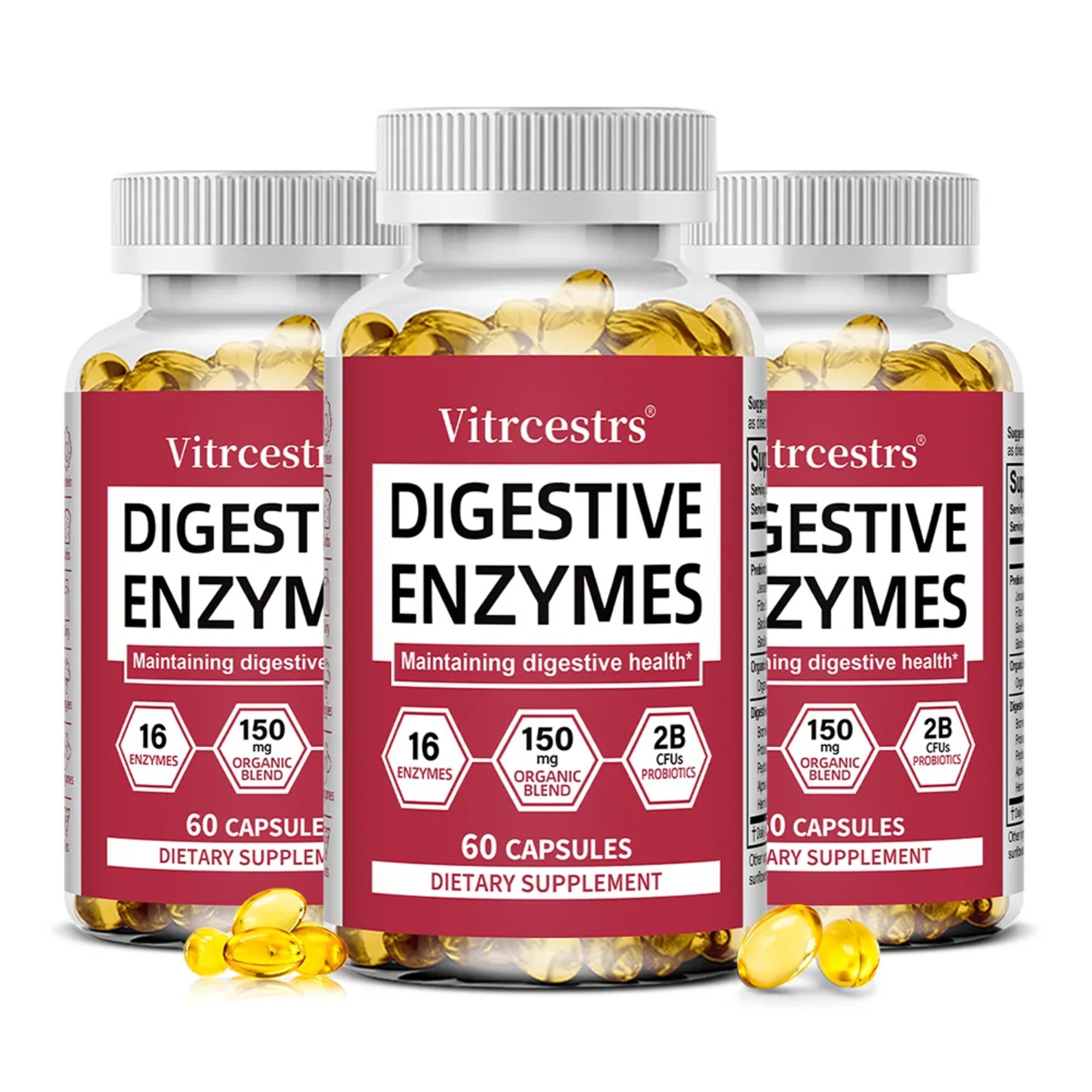 Digestive Enzymes Supplement - Digestion and Intestinal Health for Adults Men and Women, Promotes Nutrient Absorption 8