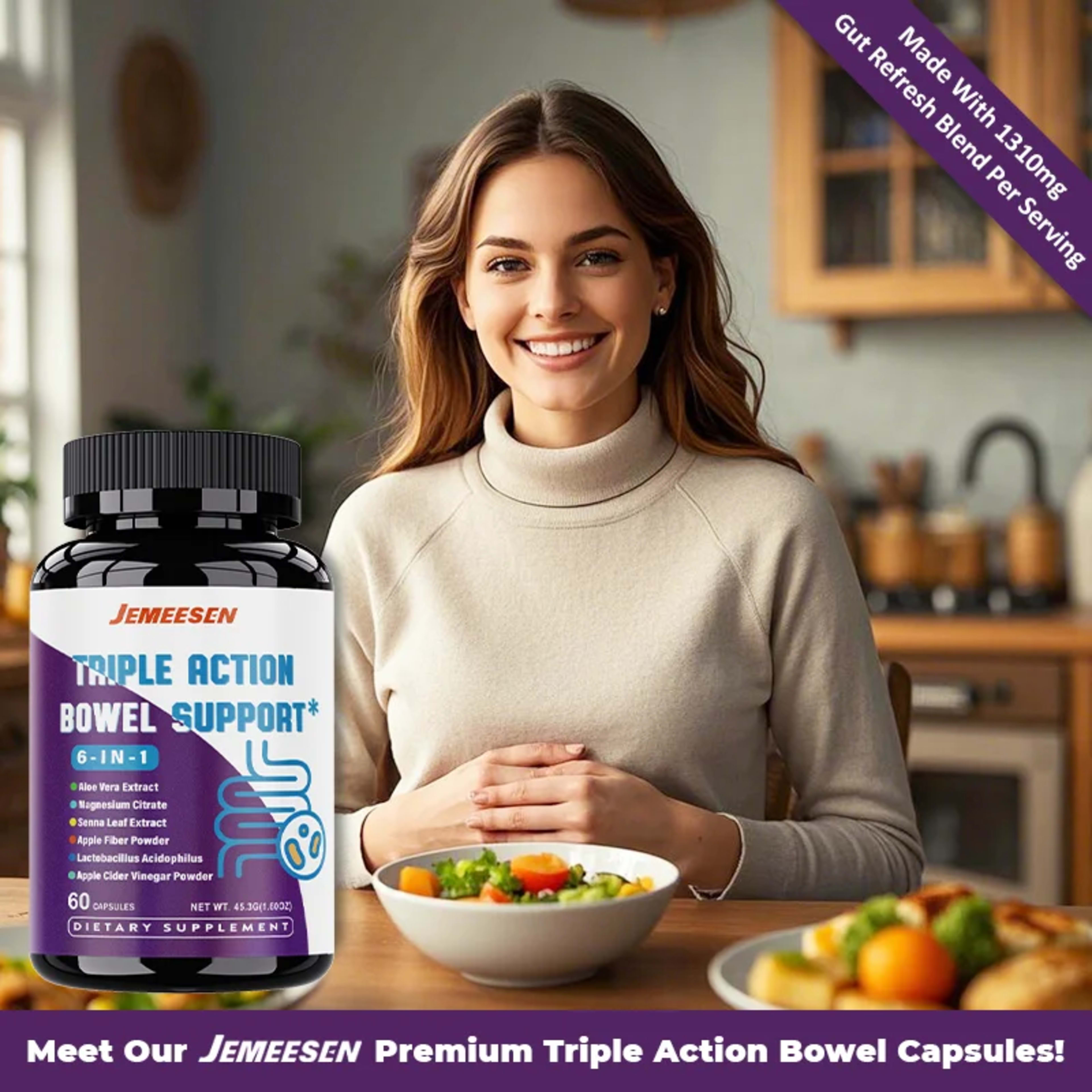 Dietary Supplements with Psylium Husk Powder,Magnesium,Apple Cider Vinegar Powder,Promote gastrointestinal health 3
