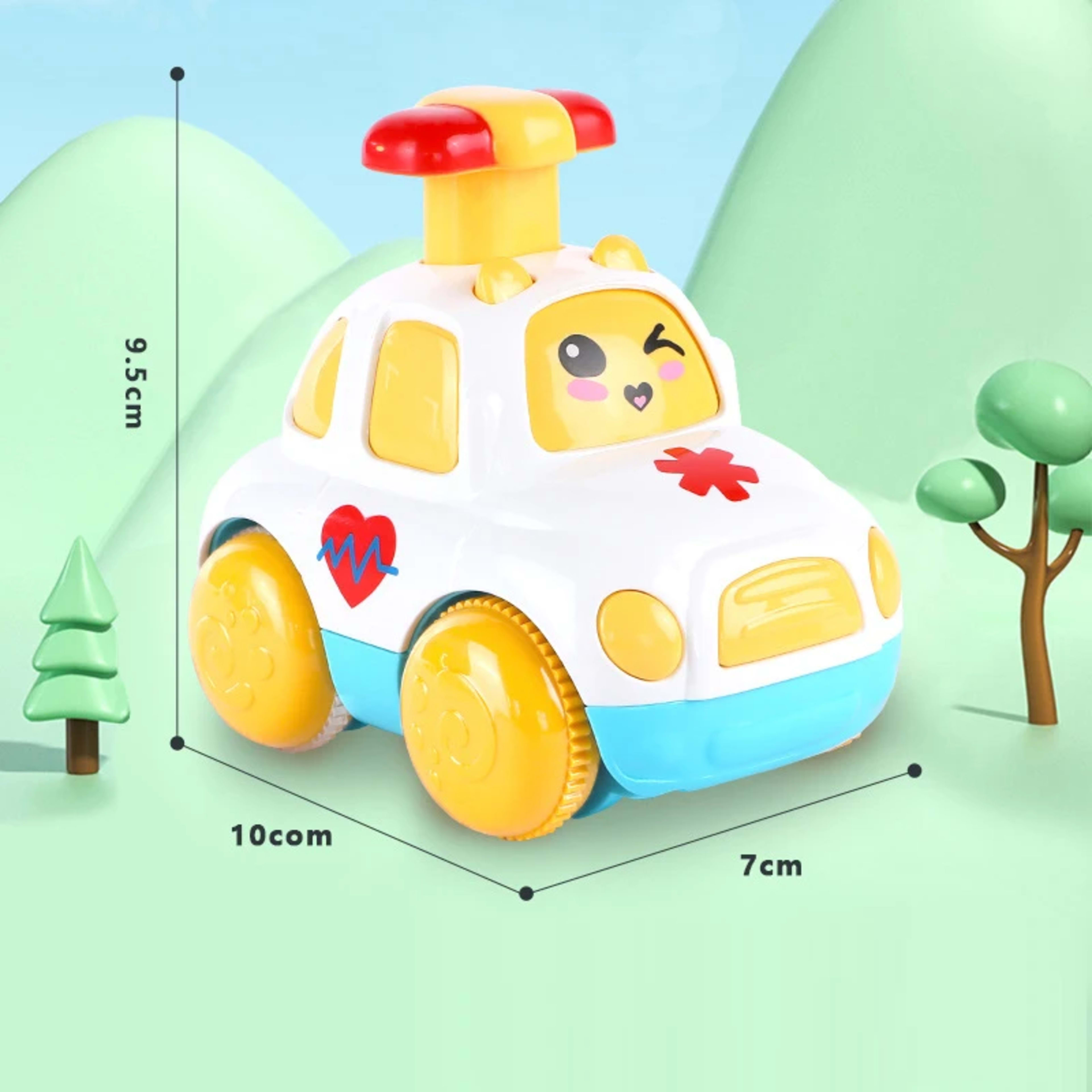 Kids Toys Cars Cartoon Press Inertia Car Toy Fire Engine Ambulance Cars Models Montessori Baby Toys for Boys Girls 1 to