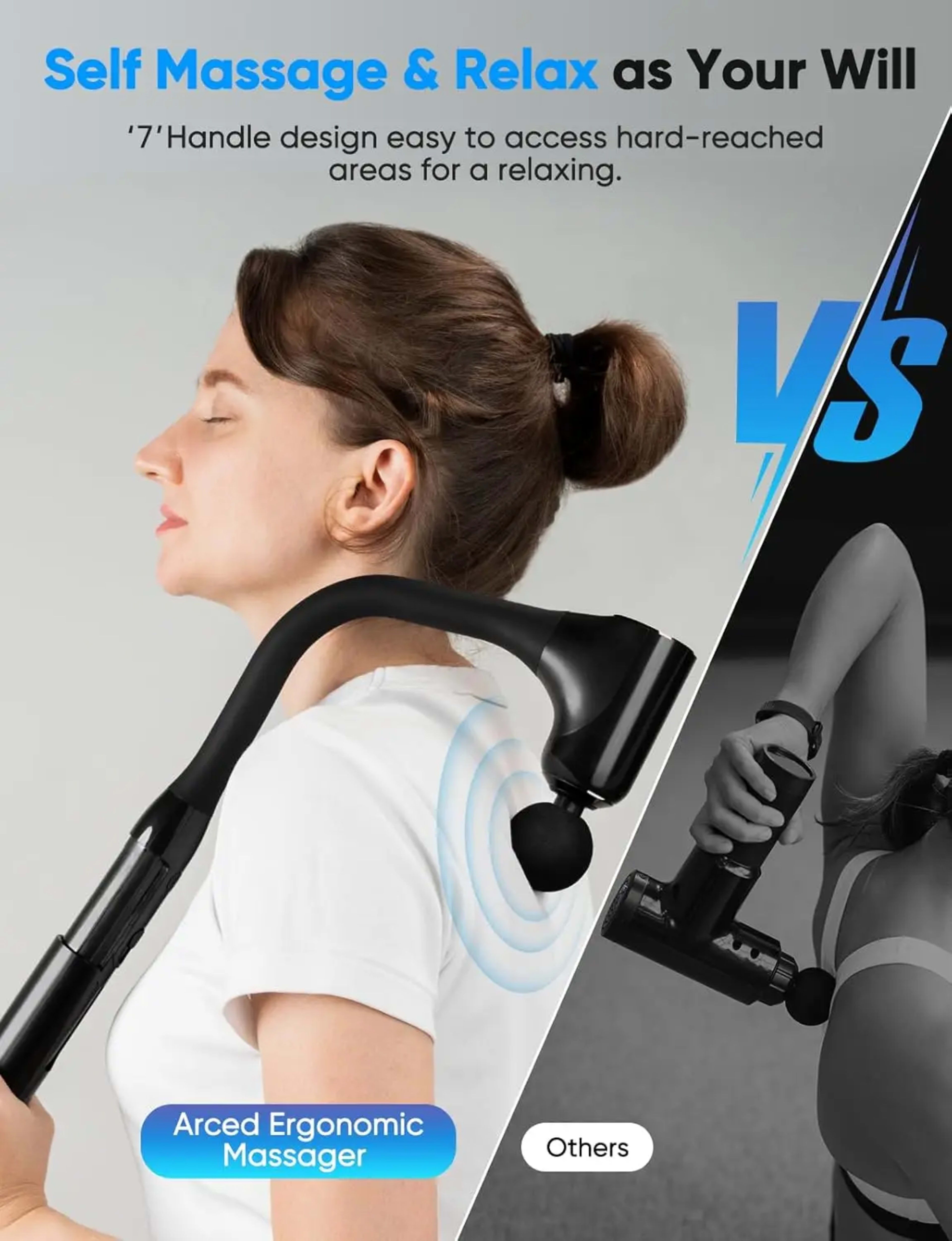 Handheld Deep Muscle Massage Gun Fitness Muscle Fascia Gun for Relief of Sore Muscles Post-Exercising Back Massager 5