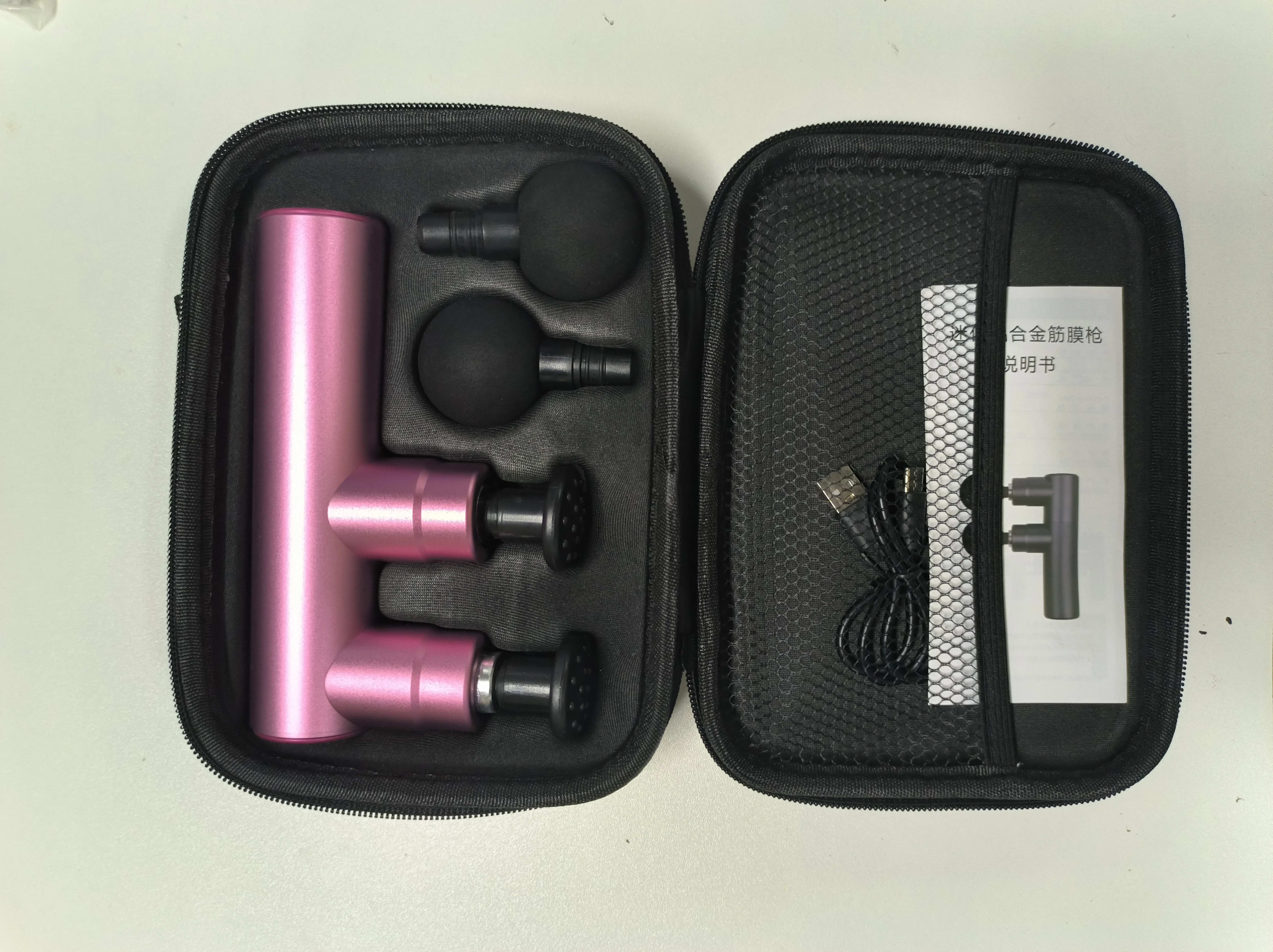 Muscle Electric Massage Gun USB Charging High Frequency Double Head Body Relax Portable Massage Gun with Bag for Sports  7