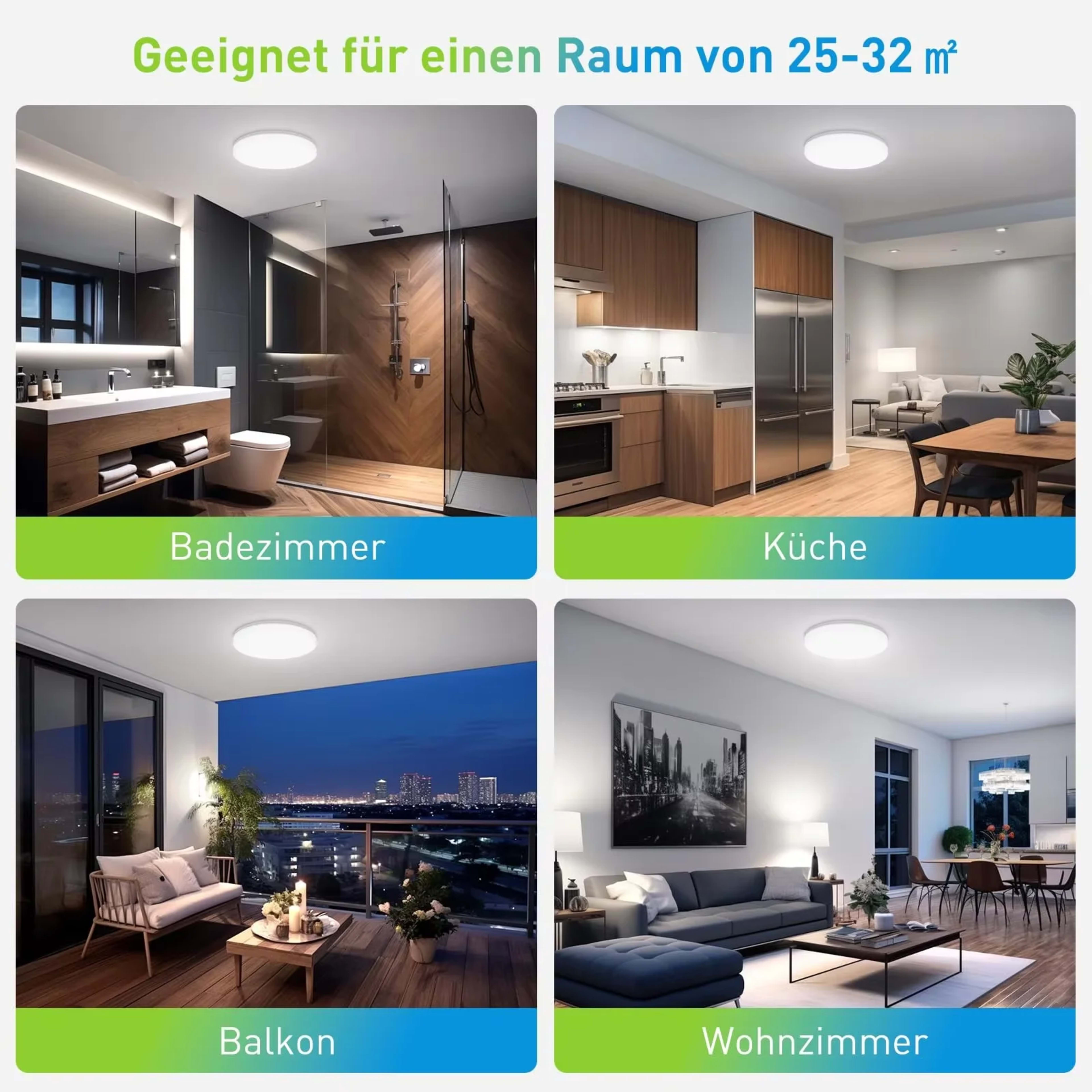 LED Ceiling Light Fixture 18/24/36/48W Dimmable Flush Mount Modern Home Lamp for Bedroom Living Room Kitchen Hallway Ult 4