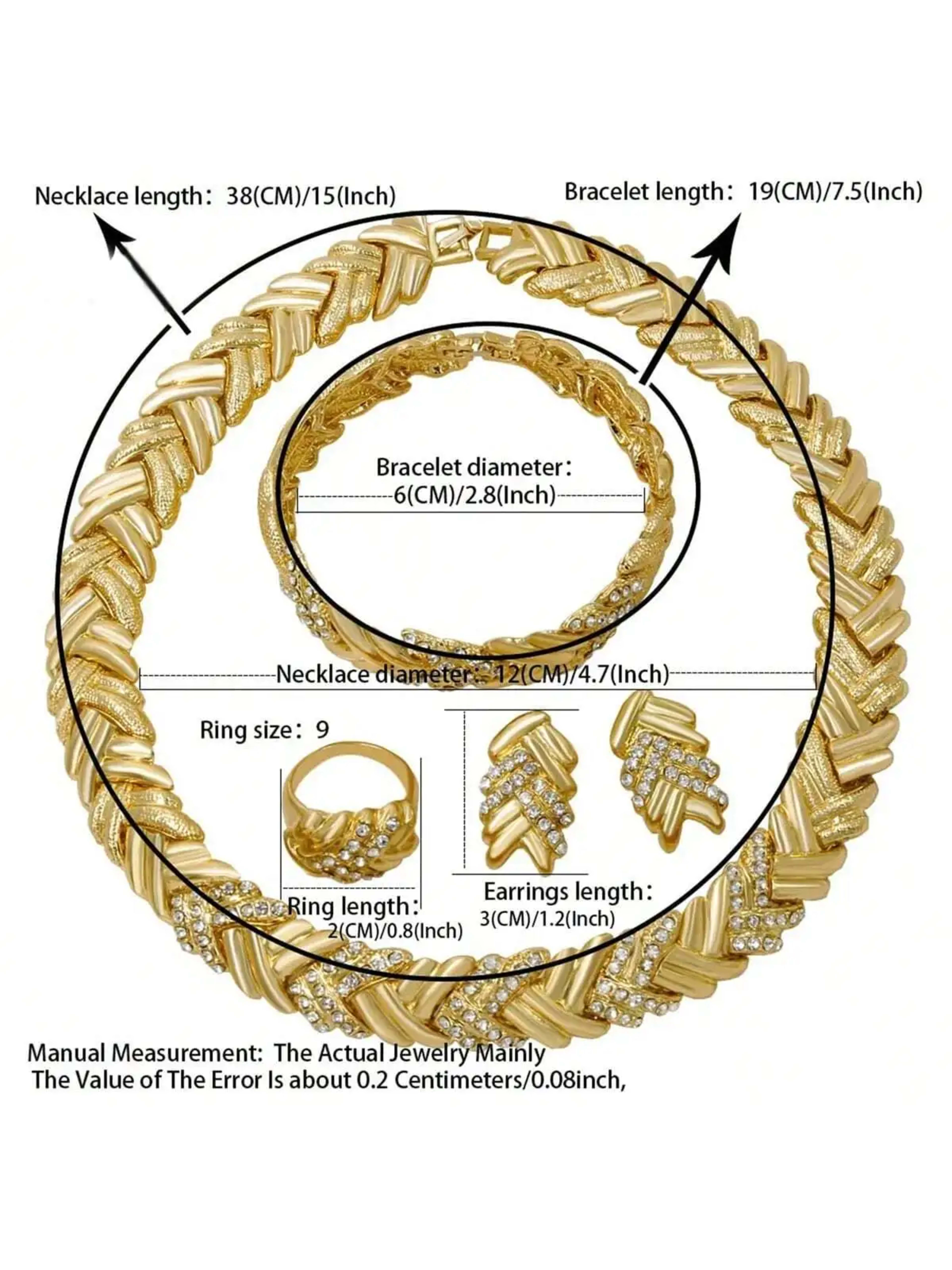 Dubai Jewelry Set For Woman 18K Gold Plated Luxury Necklace Earrings Bracelet and Ring Set Jewelry Wedding Party Trendin 6