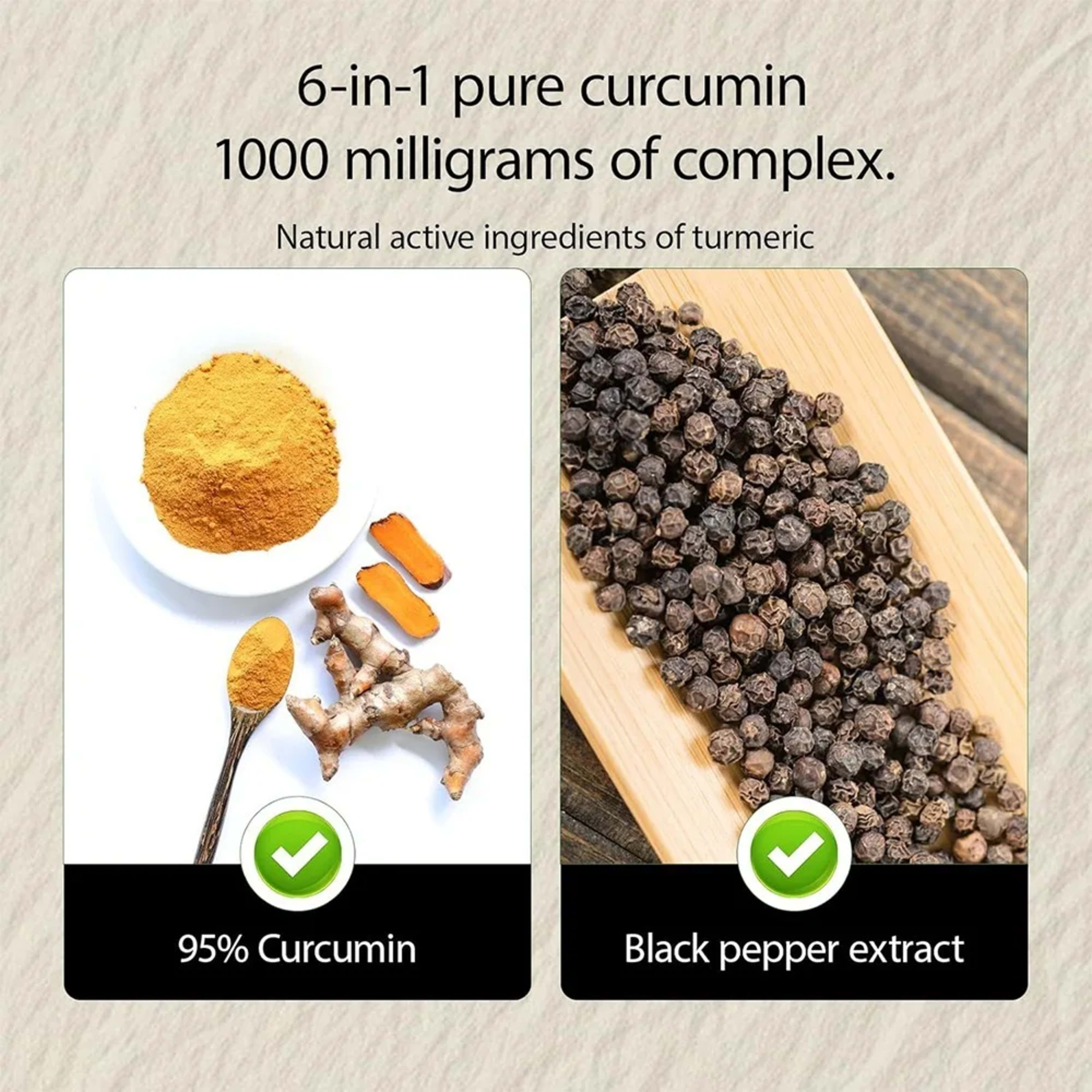 Turmeric Curcumin Supplement 1,000mg – 95% Curcuminoids with Black Pepper & Ginger, Supports Joint & Antioxidant Health 3