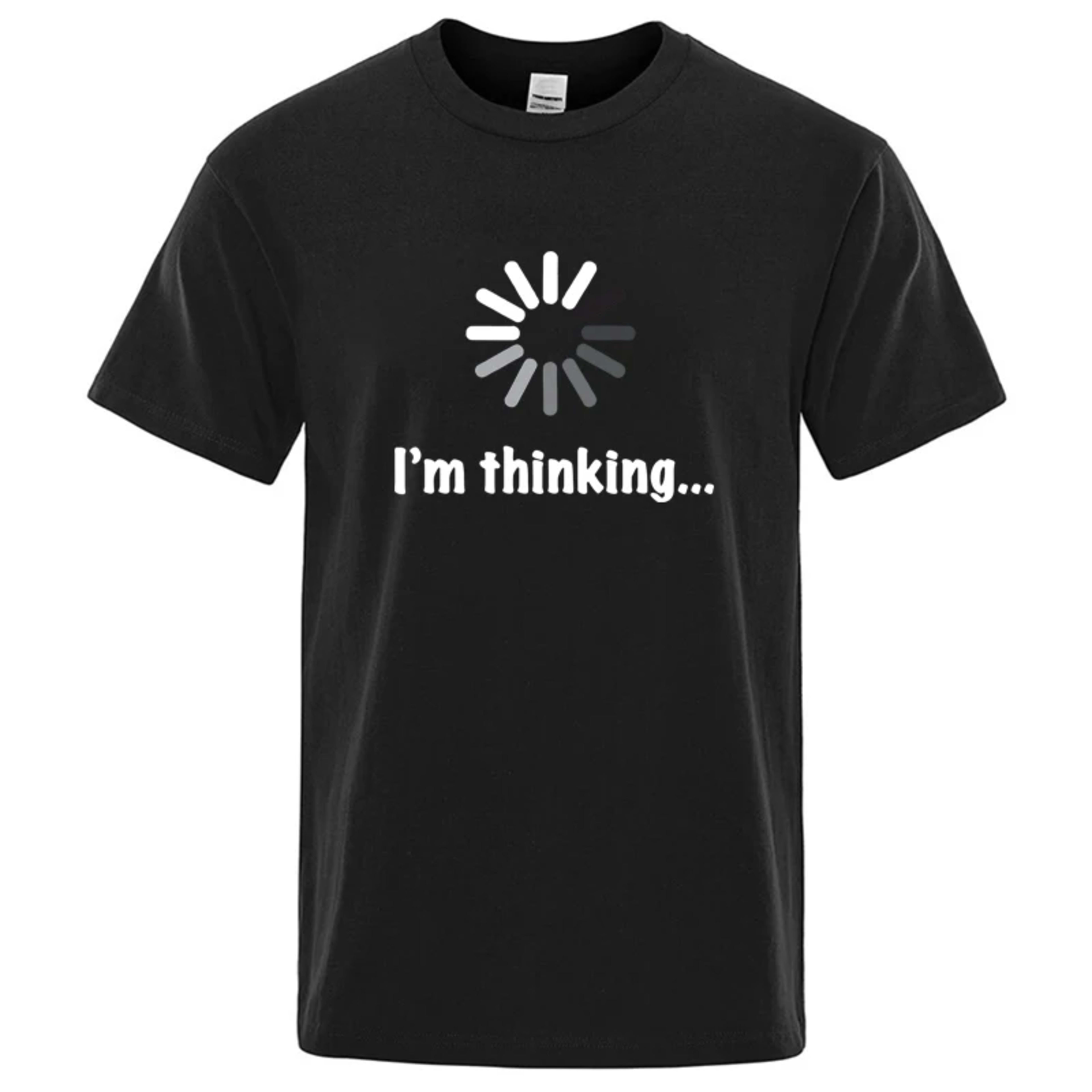 Men's T-shirt High Quality 100% Cotton Funny I‘m Thinking Printed Casual Loose Streetwear Cool Men T Shirt O-neck Male T