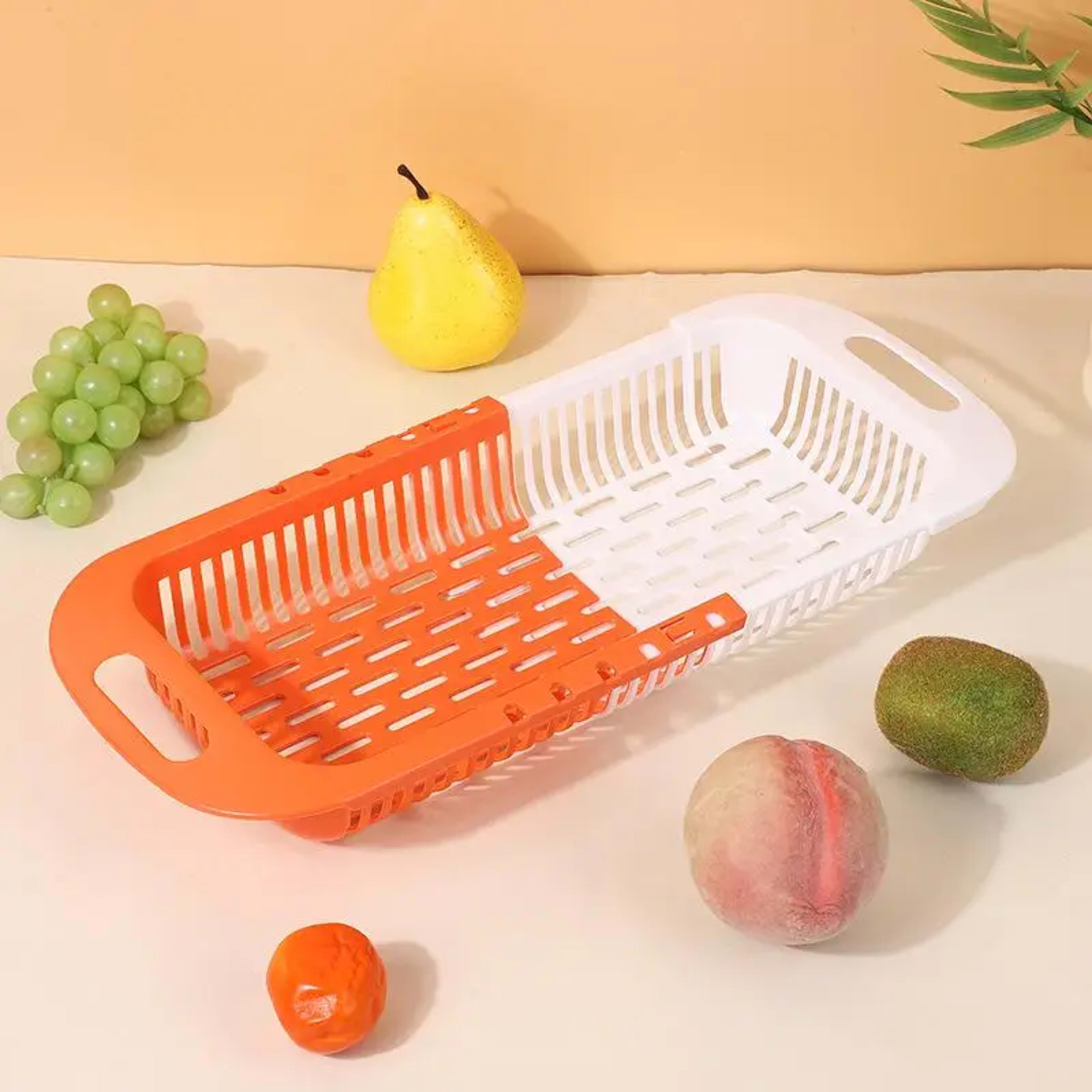 Kitchen Organizer Soap Sponge Holder Sink Rack Telescopic Drain Rack Adjustable Vegetable Drain Basket Kitchen Organizer 9