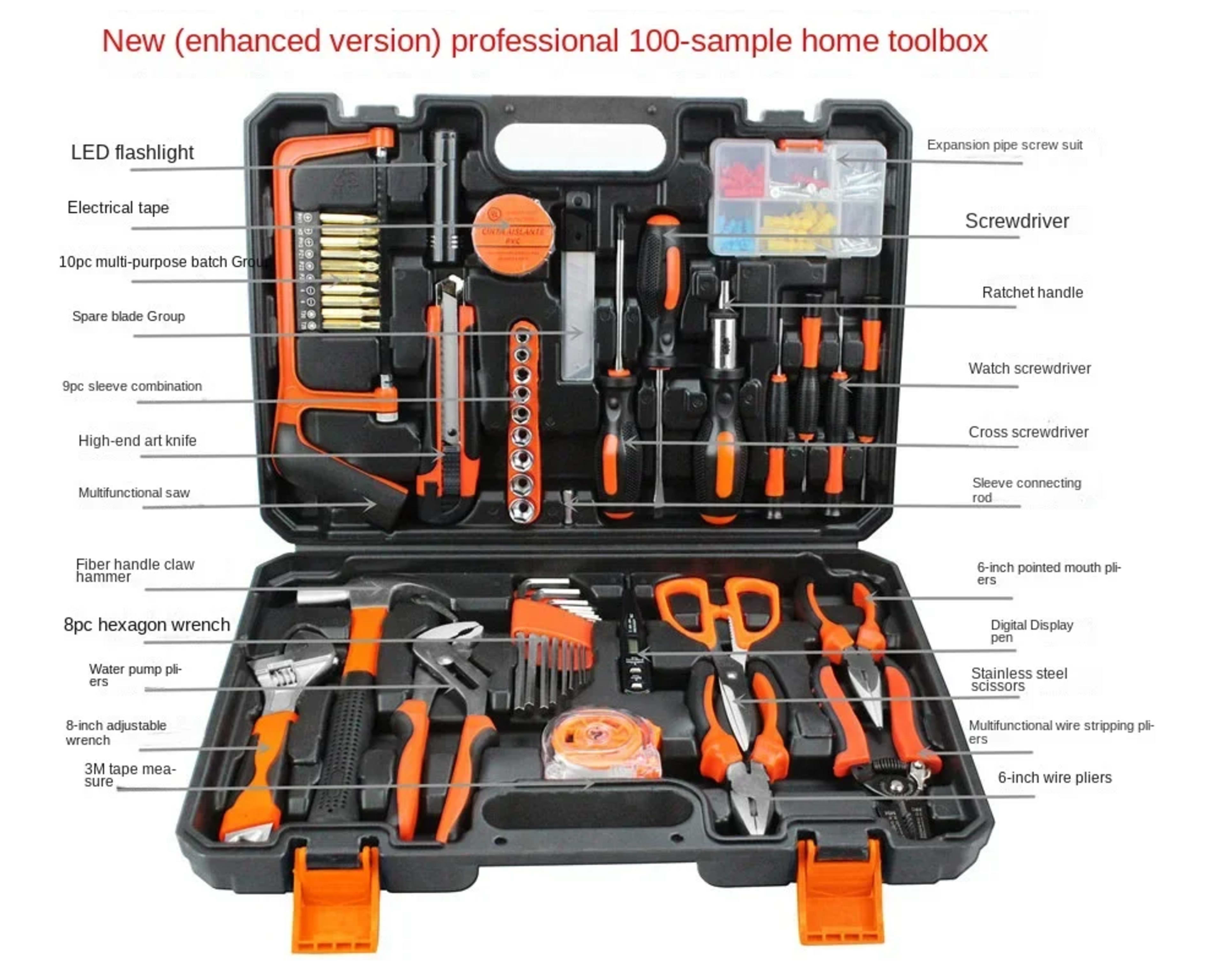 Home Tool Kit with Case Tool Set for Home Ultimate Tool Box Kit with Durable Screwdrivers Pliers Hammer Wrenches and Mor 2