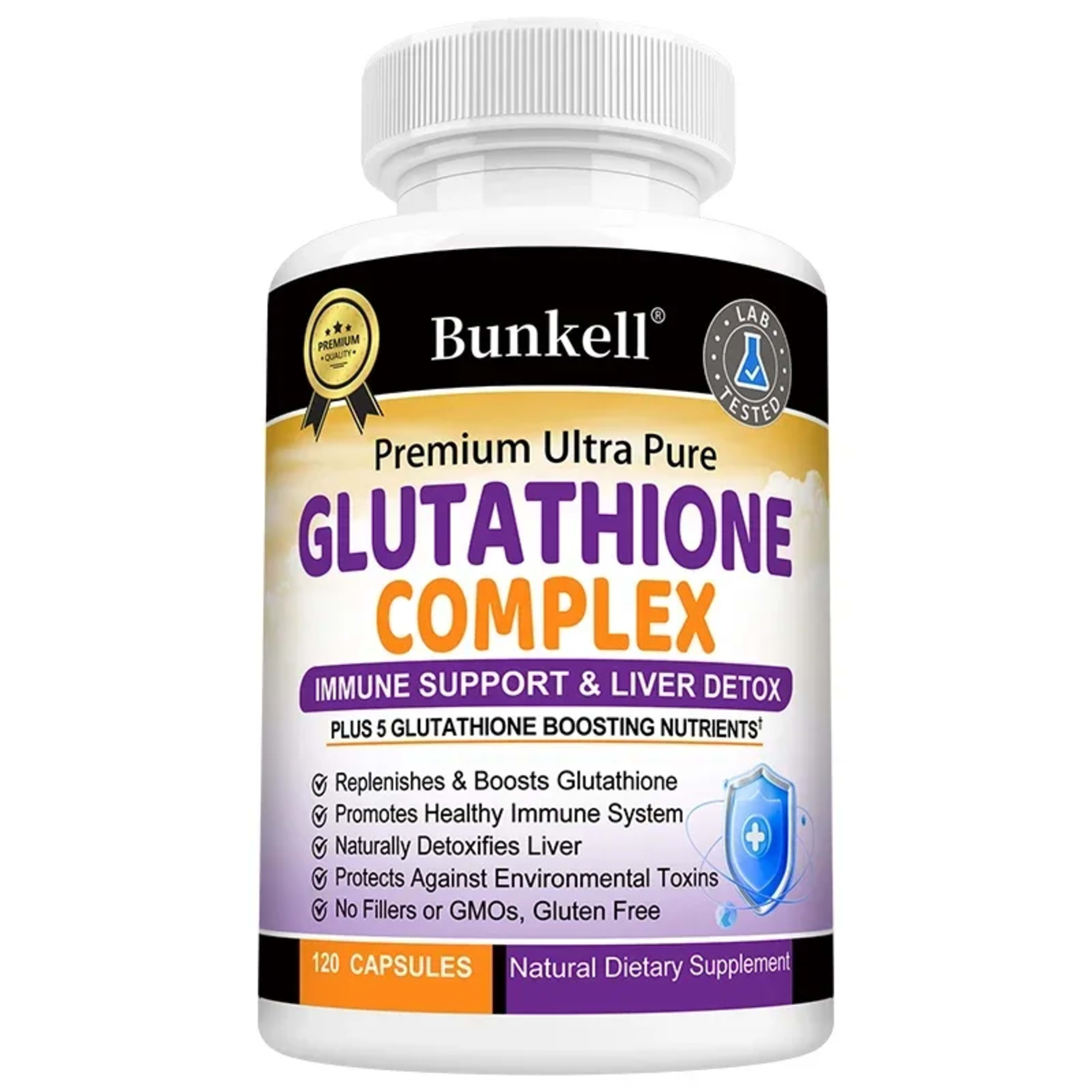 Glutathione Supplement 500mg - Liver Detox with Quercetin, Vitamin C, Milk Thistle, Immune Support, Enhanced Immunity He