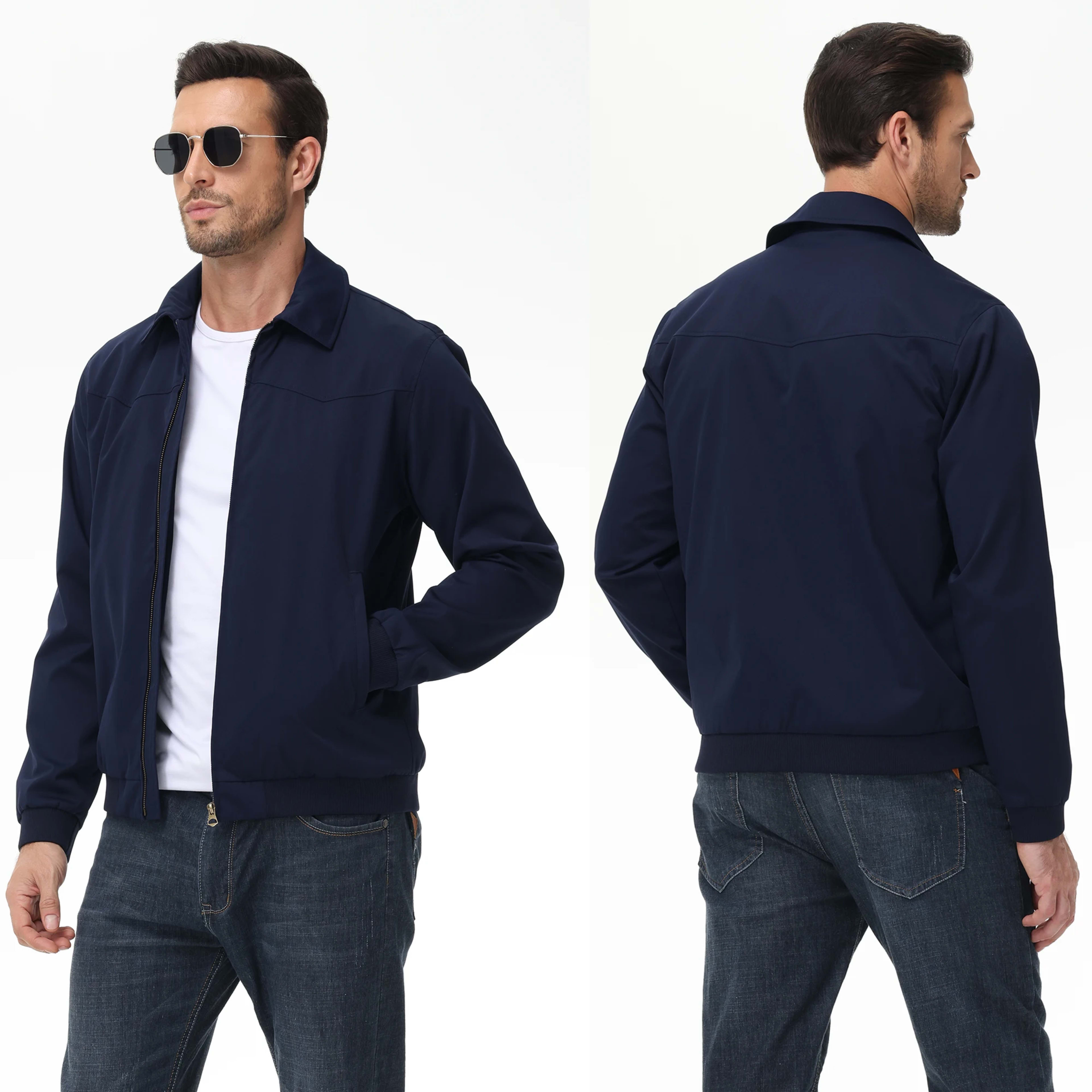 Mens Business Casua Jacket, Autumn Winter Windbreaker Waterproof Warm Coat with Inner Pocket Daily Workout A Gift for Pr