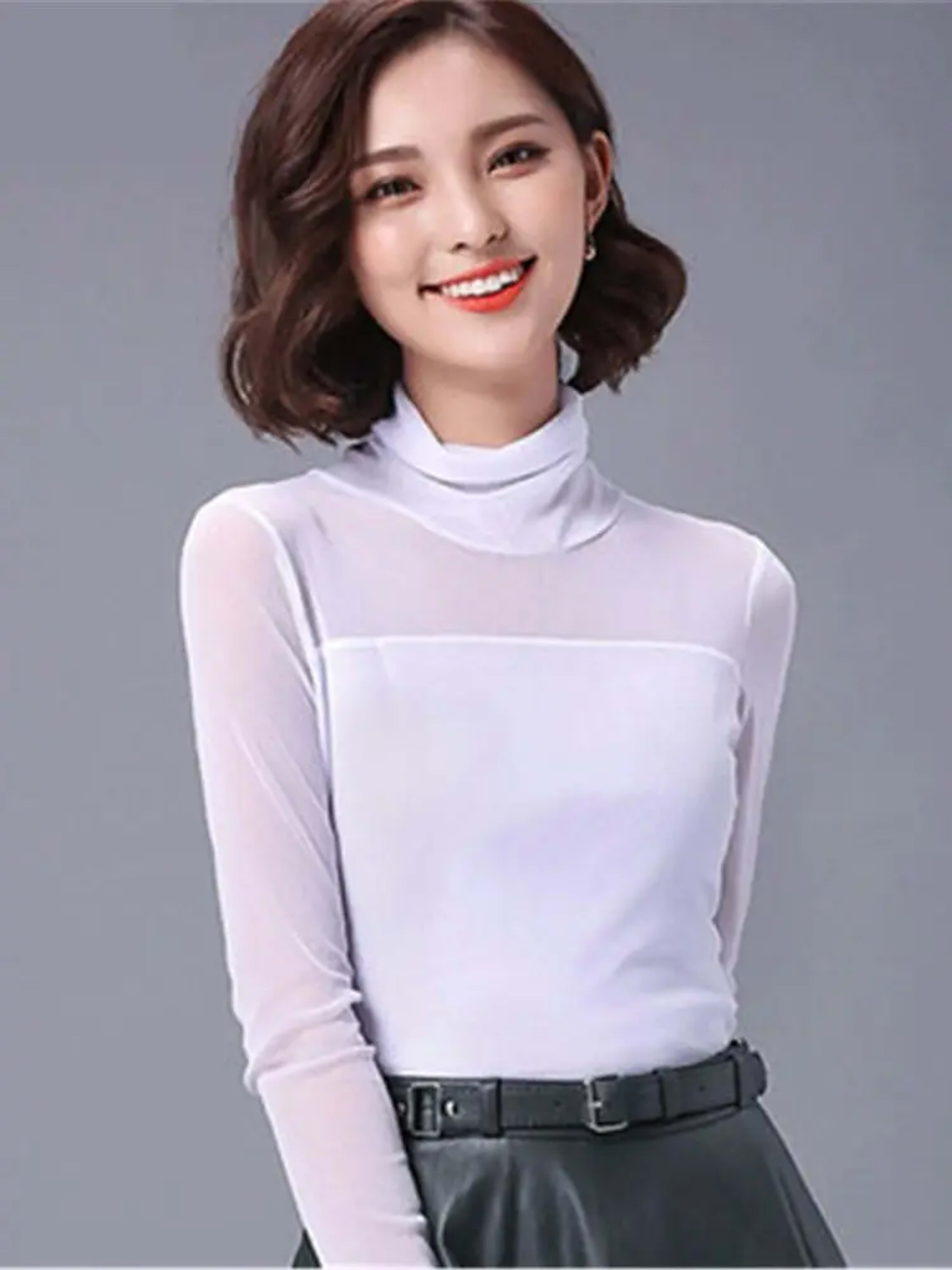 Blusas 2022 Autumn Winter Lace Blouse Fashion Crochet Lace Tops Long Sleeve Shirt Women Blouses Red Black Blue White Bas 8