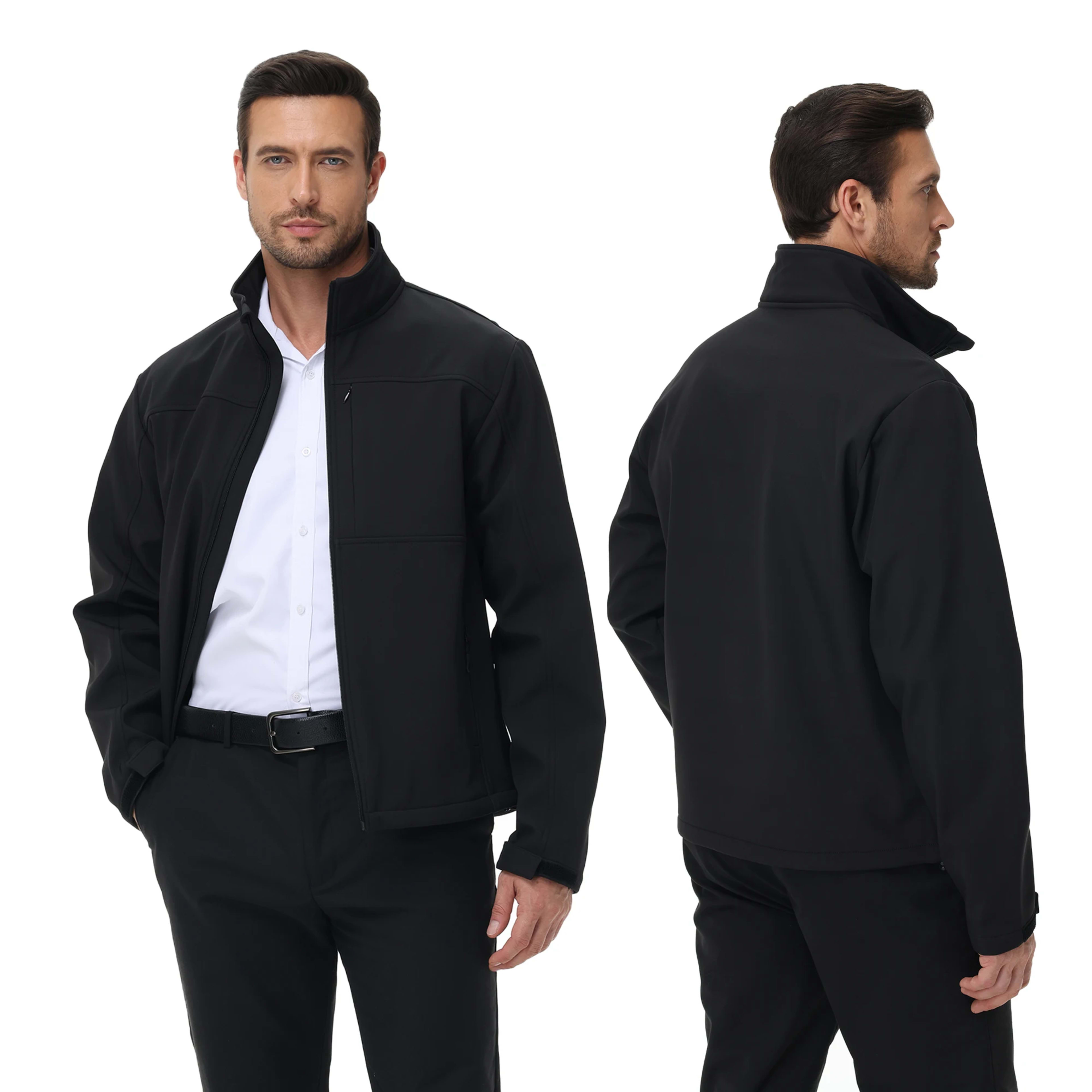 Mens Business Casual Jacket, Windbreaker Waterproof Fashion Coat, Cargo Jacket for Daily Outdoor Travel Autumn Winter 8