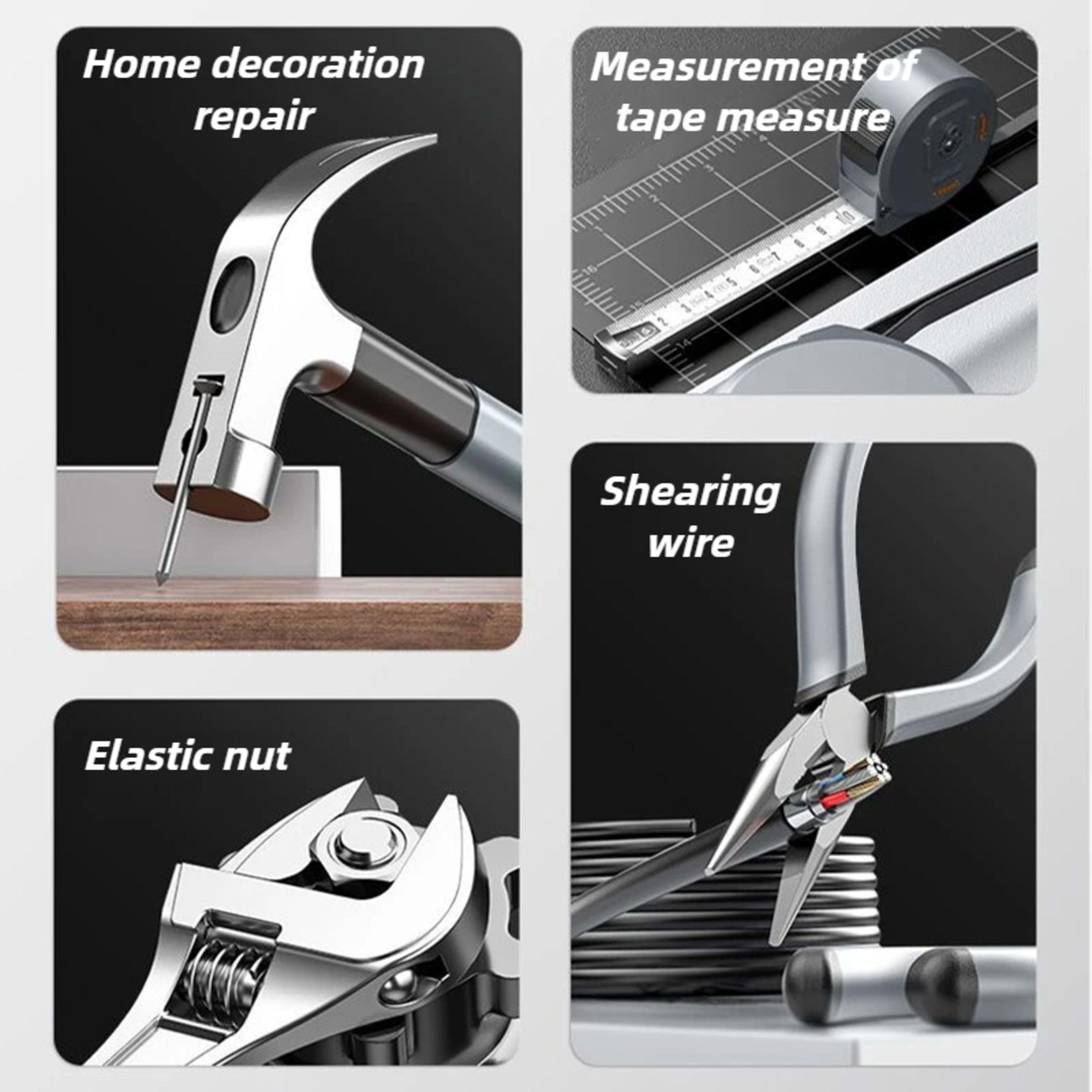 Household Hand Tool Set Multipurpose Maintenance Pliers Wrench Electric Screwdriver Portable Universal Tool Combination 3