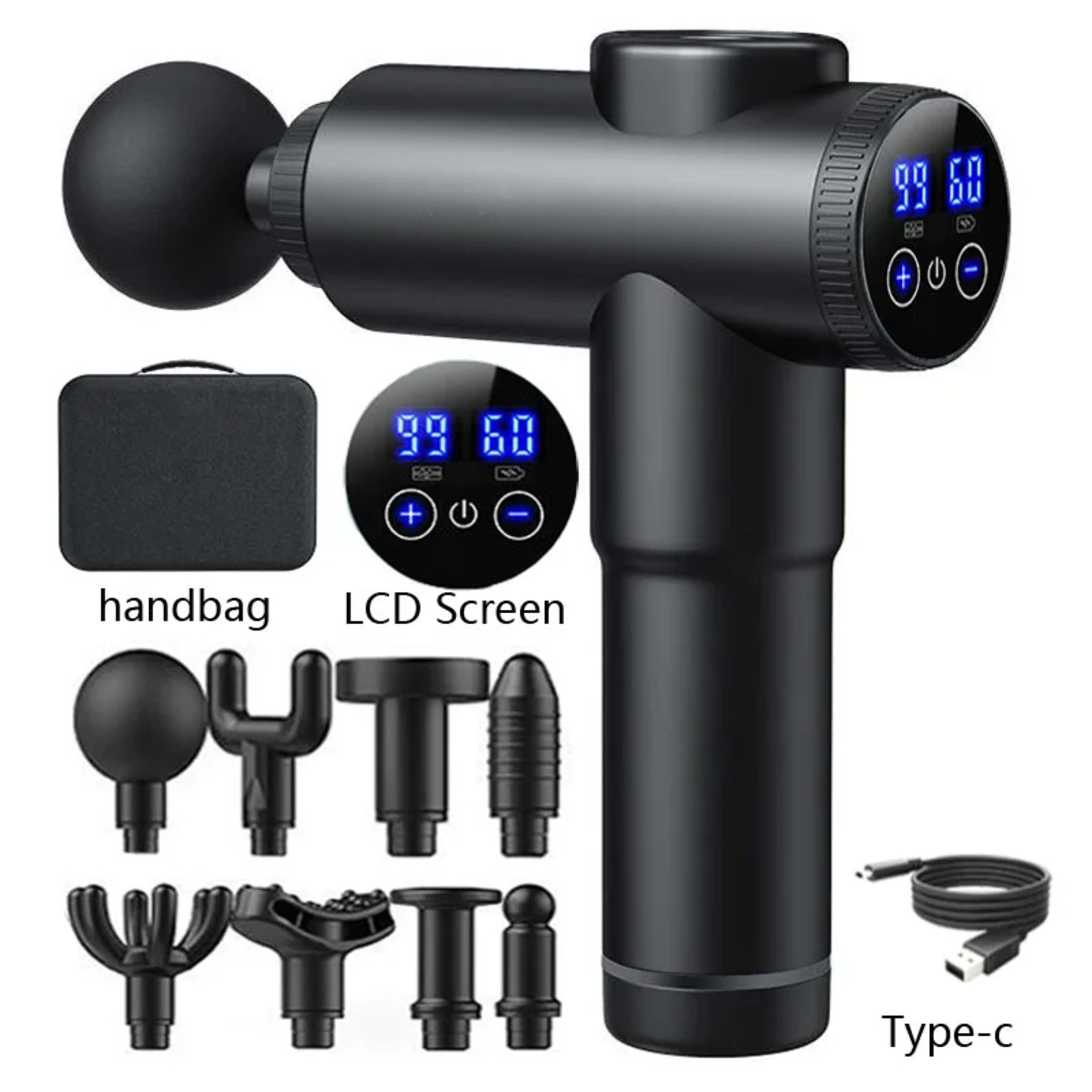 High Frequency Massage Gun Electric Massager Muscle Relaxation With 8 Heads For Body Fitness Fascia Gun 9