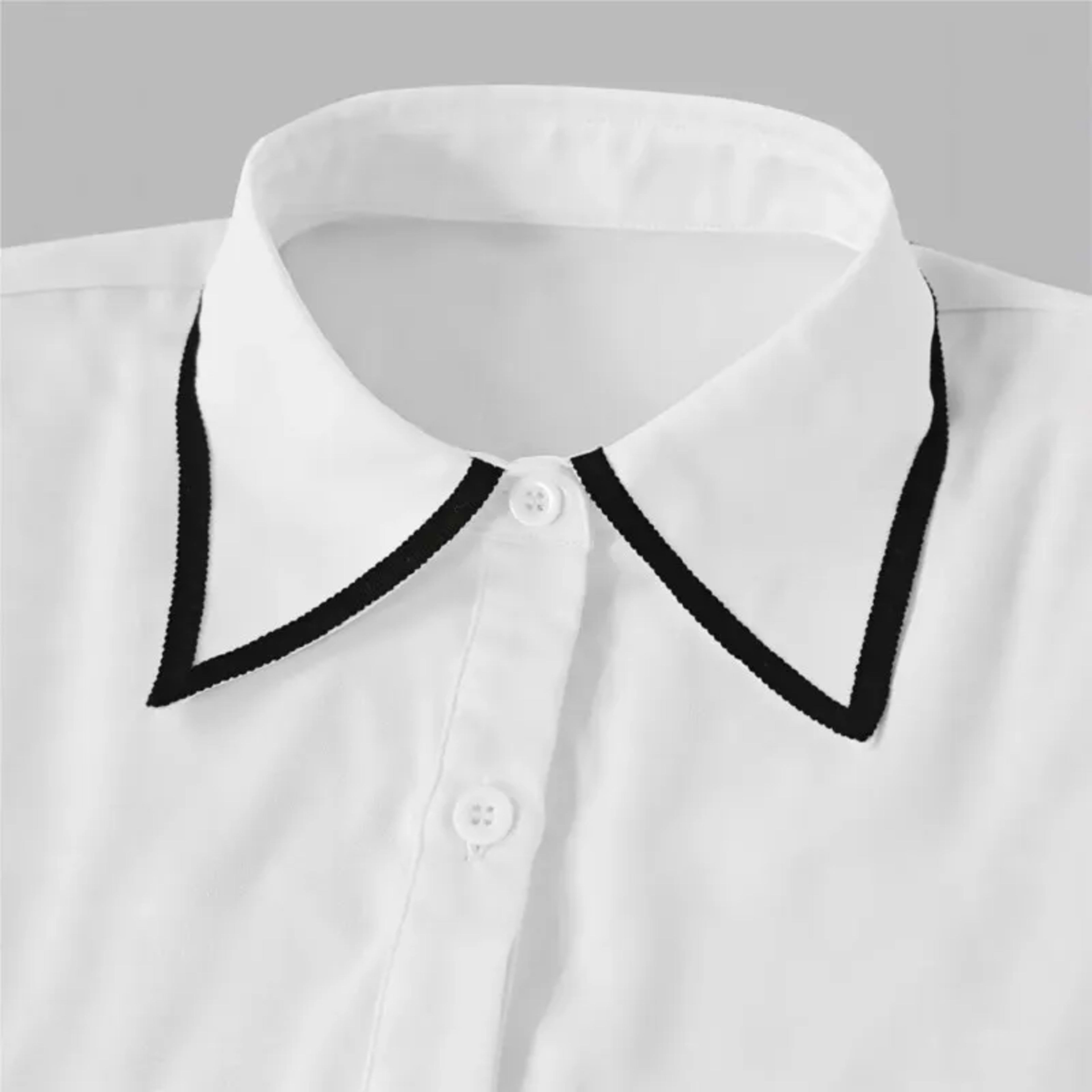 Women's Blouse Fashion Shirt Formal Bow Tie Long-sleeve Contrasting Trim Tops Slim-fit Workwear Elegant Office Lady Shir 6