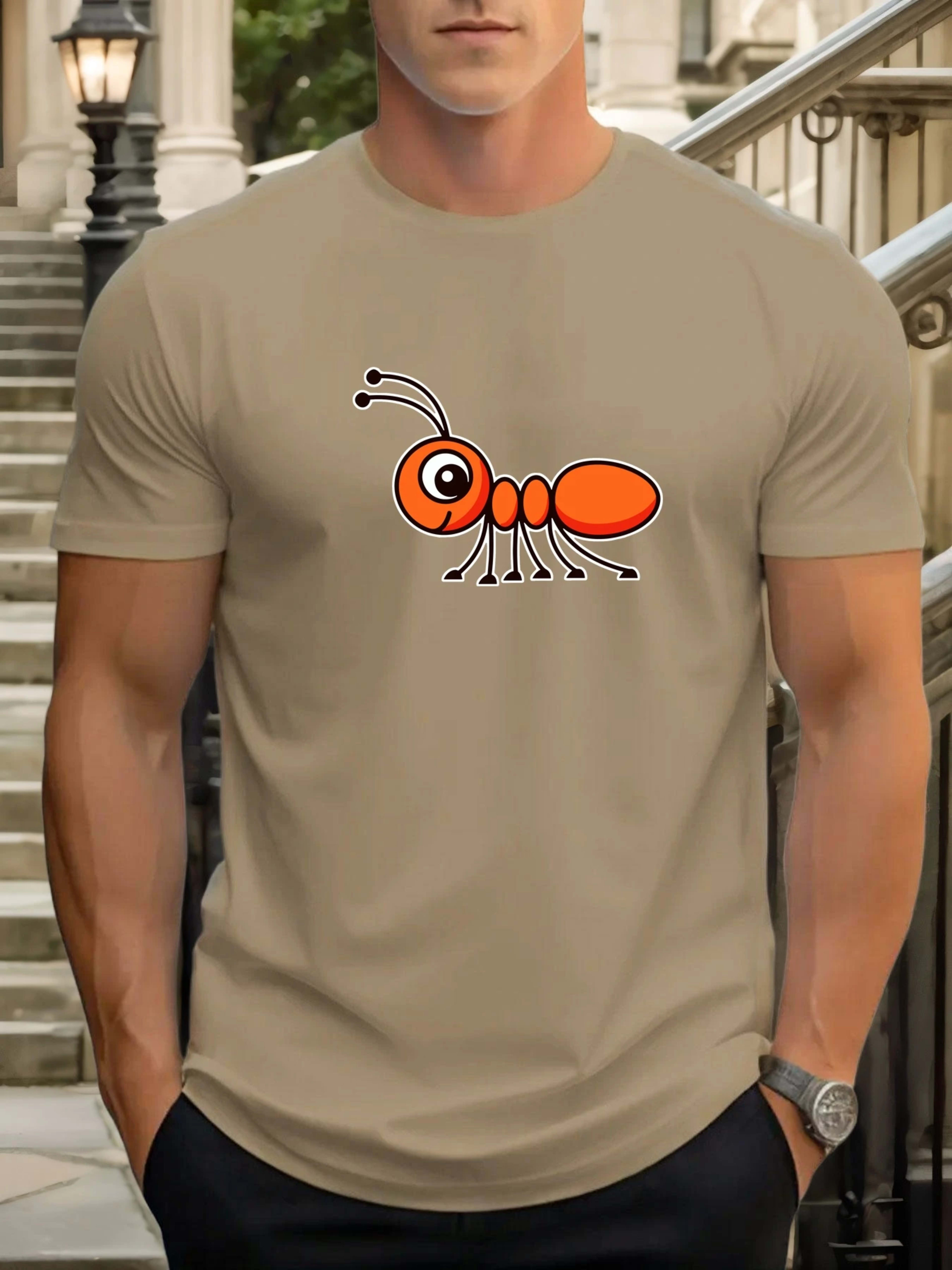 T Shirts For Men Ant 100% Cotton Graphic Printing Summer Round Neck T-Shirt Casual Breathable Street Style Daily Top 10