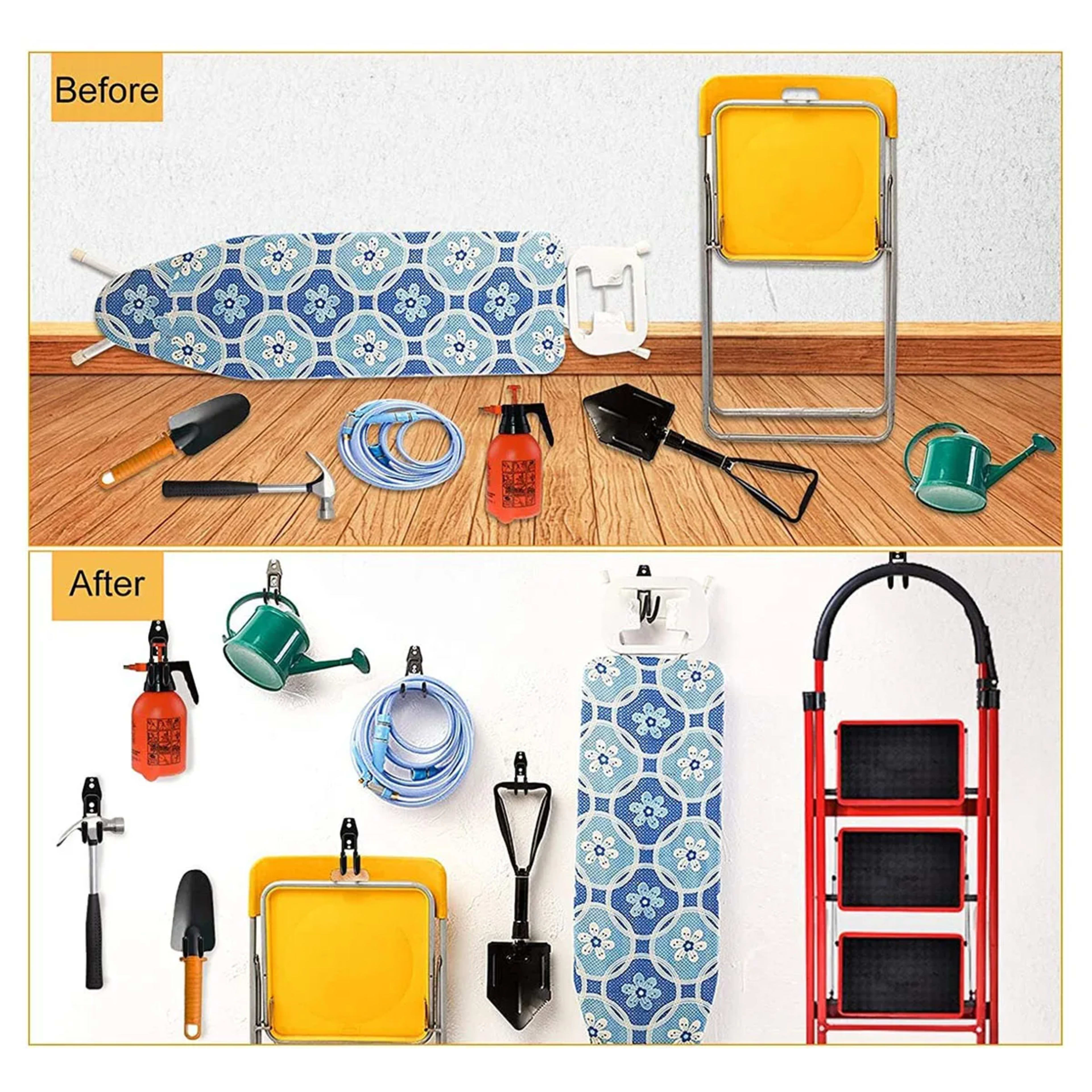 Garage Storage Utility Hooks,Garage Garden Tool Organizer,Hanging Utility Wall Mount Hooks,Heavy Duty Tool Storage Organ 6