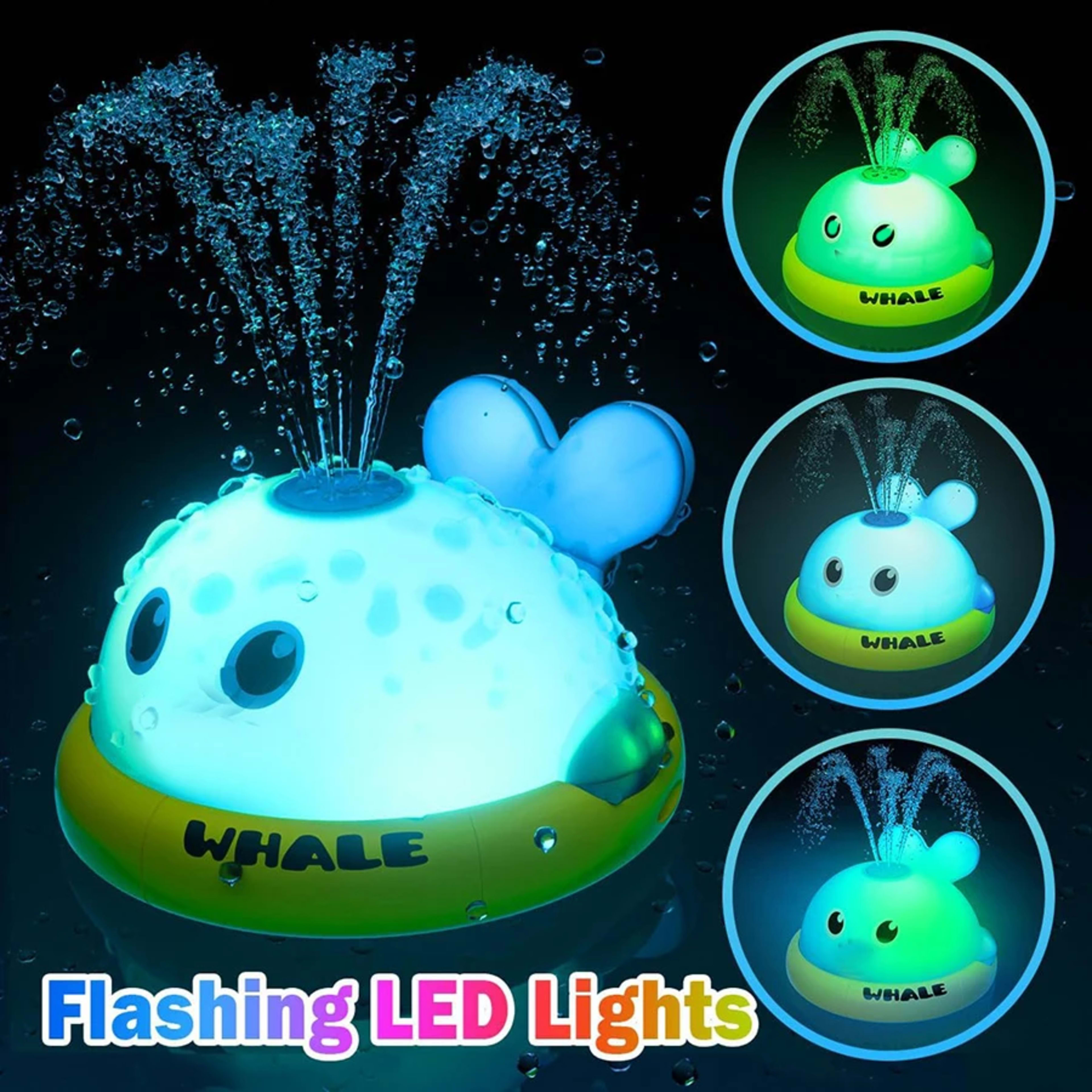 Baby Bath Toys Toddler Bath Toys for Kids Light Up Whale Bath Toys Sprinkler Pool Water Table Infant Toys Bathtub Founta 3