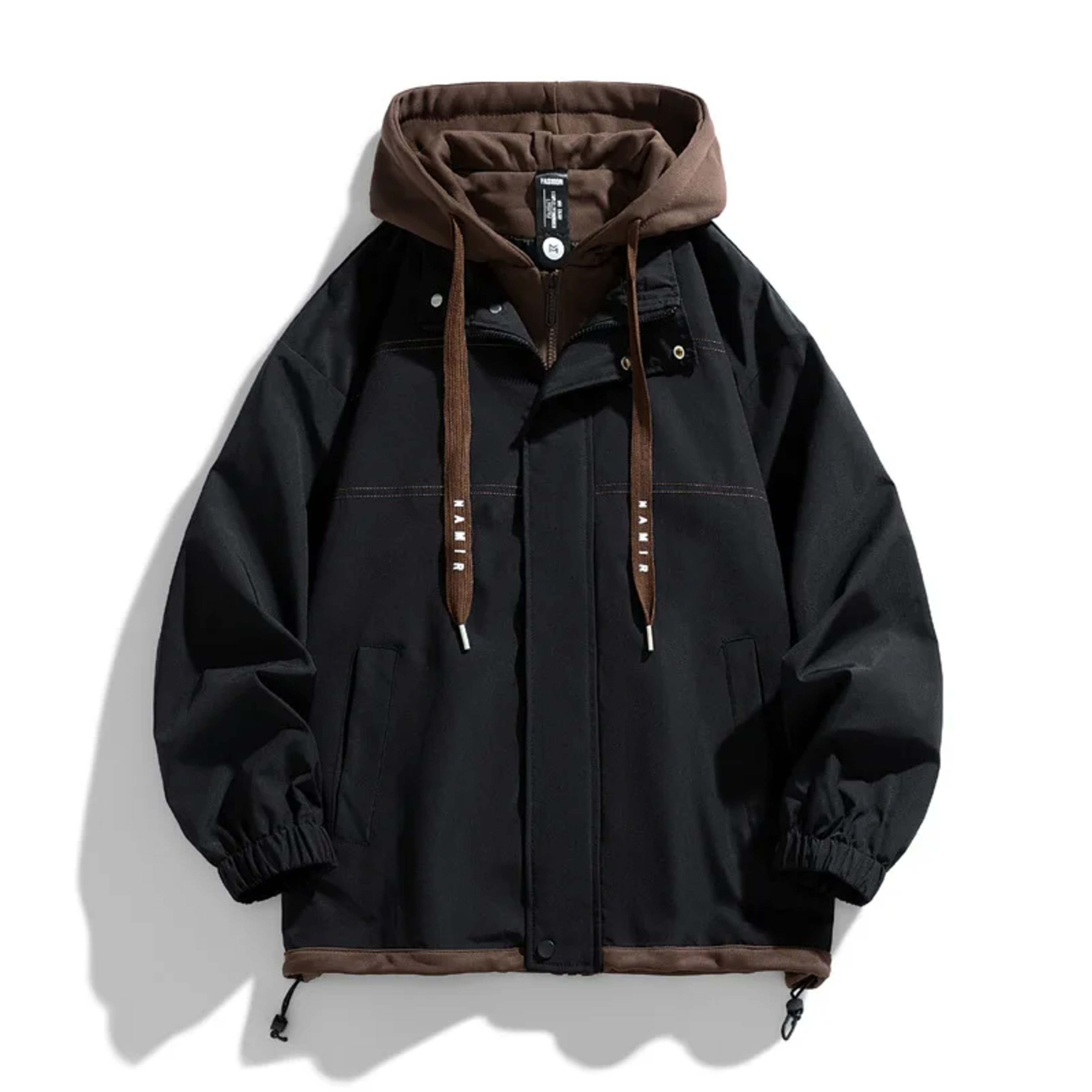 Men's Jacket Thin Hooded Jacket Youth Autumn and Winter New Popular Color Matching High-end Baseball Uniform Casual Hood 1