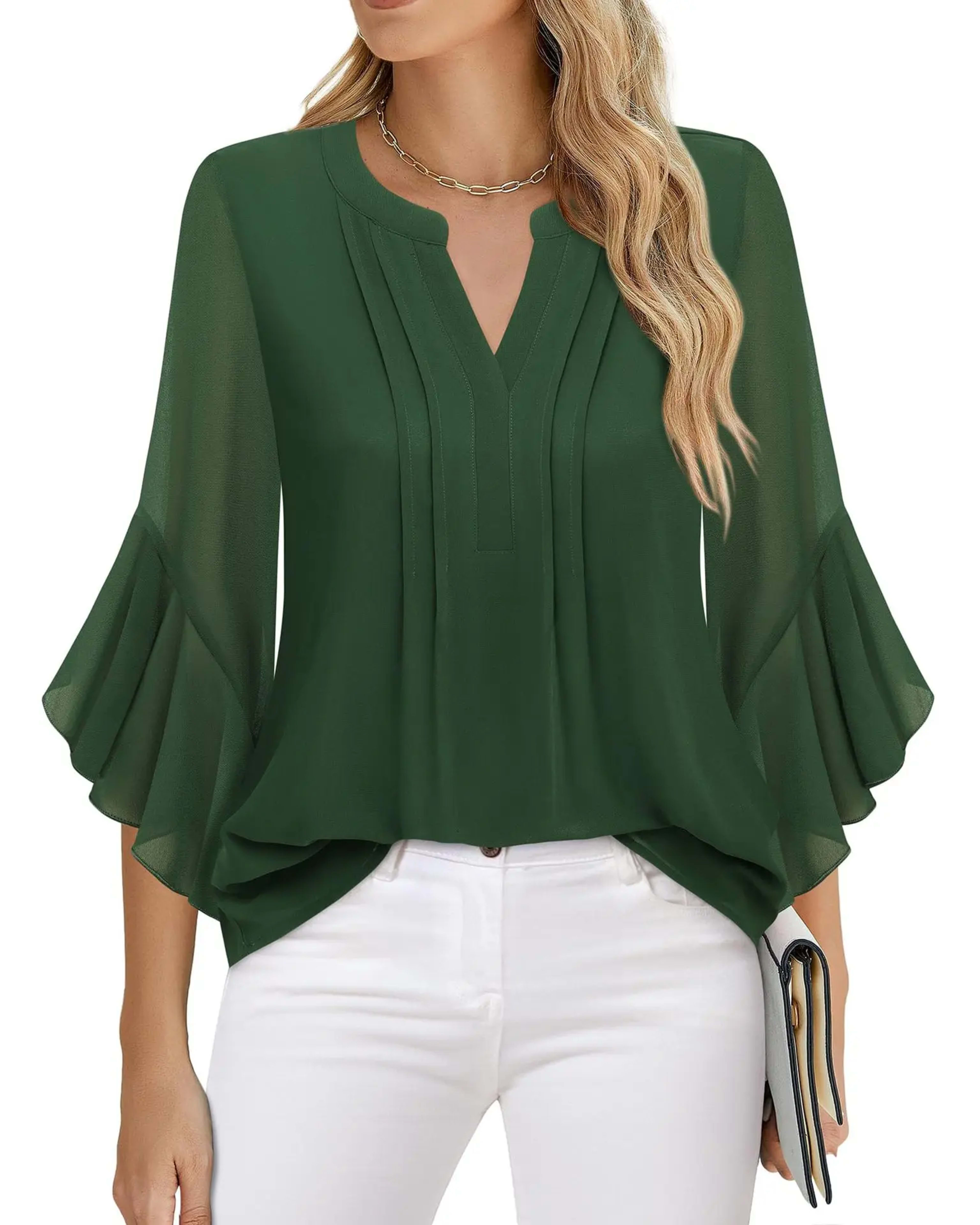 Fashion Woman Blouse Shirts For Women Stylish Top Casual Wave Point Print Tops Female Elegant Chiffon Mujer Woman Clothe 8