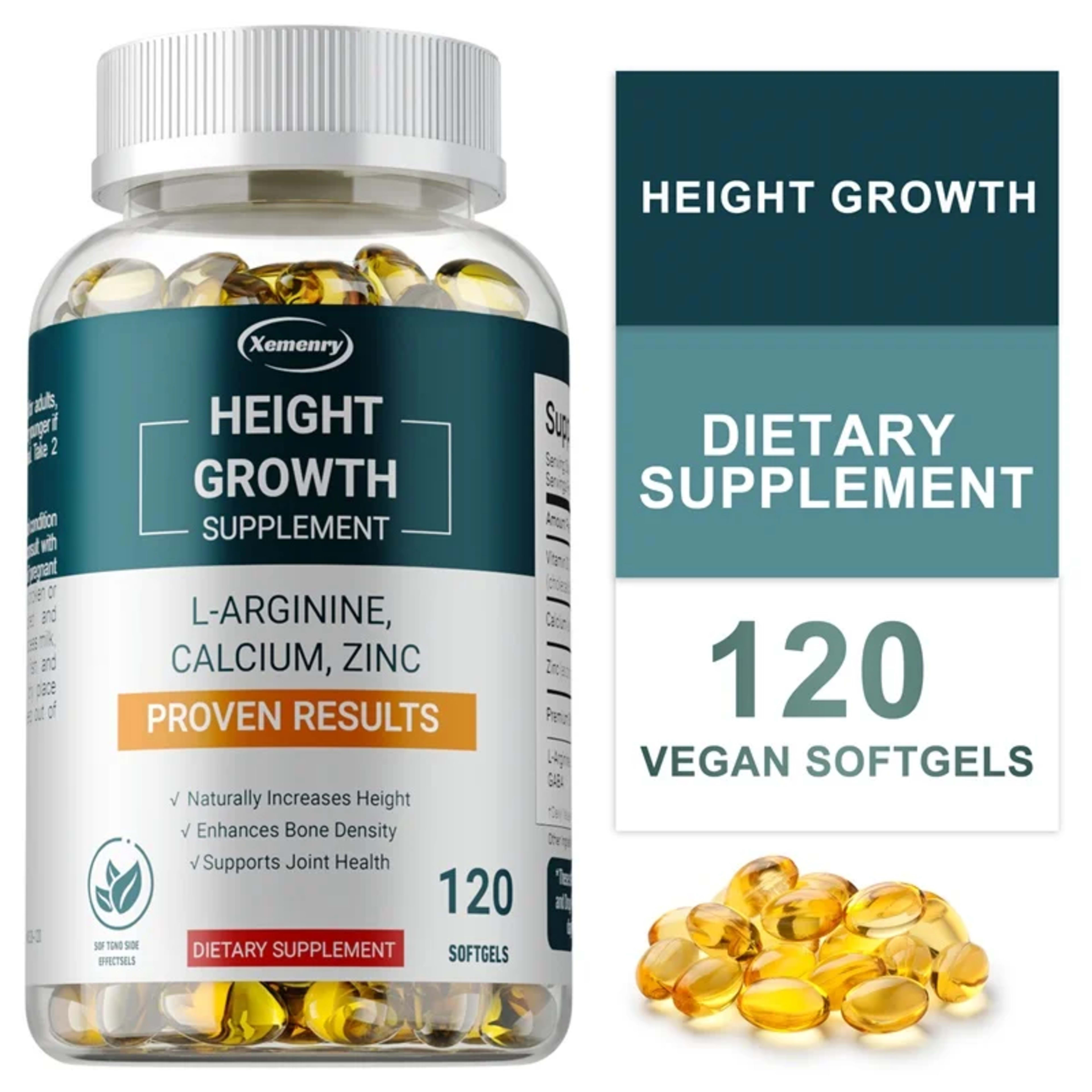 Height Growth Supplements - Supports Bone and Joint Health, Natural Height Growth, Promotes Absorption, and Boosts Immun 1