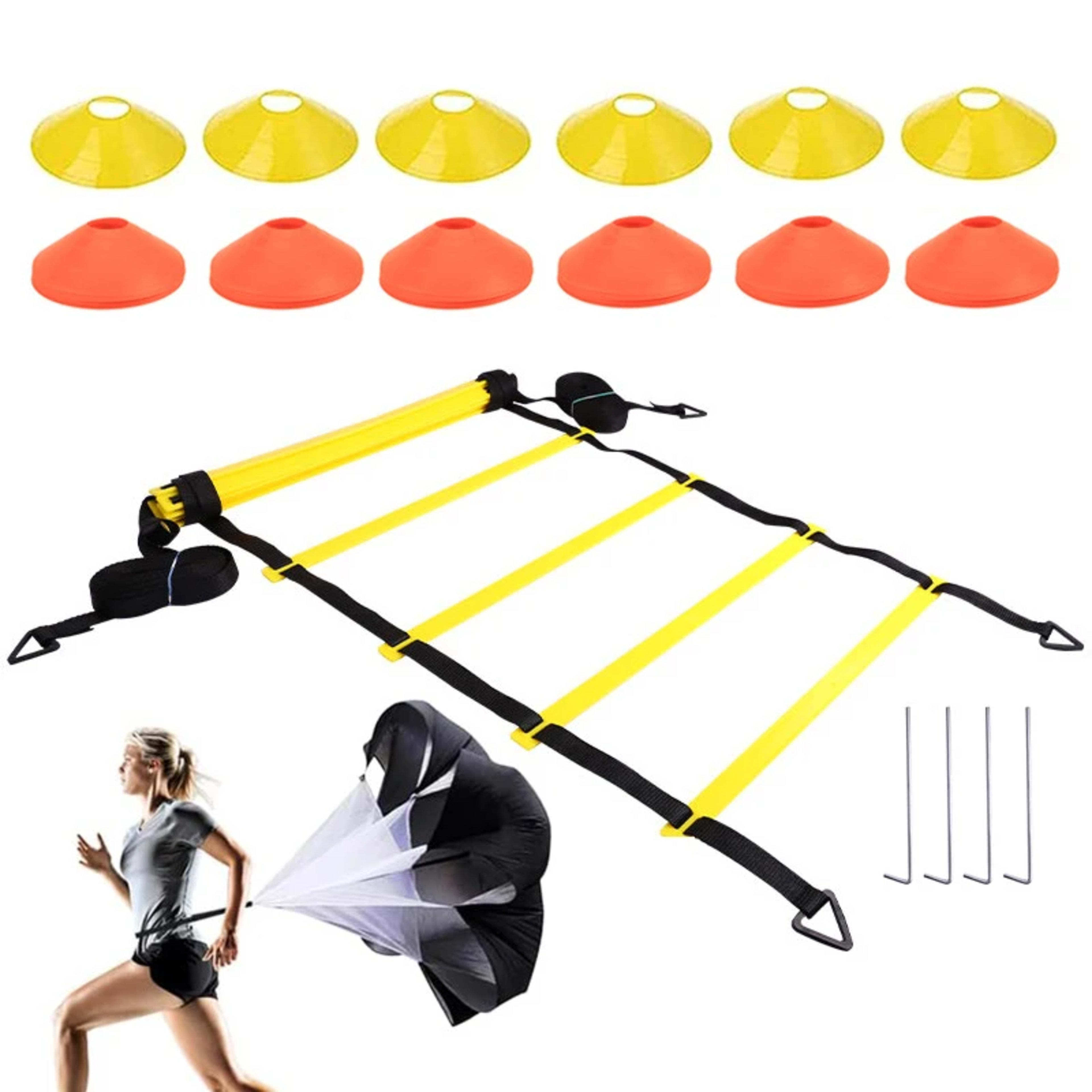 Agility Training Football Soccer Equipment, Fitness Training Disc Cones Ladder Chute Running Umbrella for Speed Balance  8
