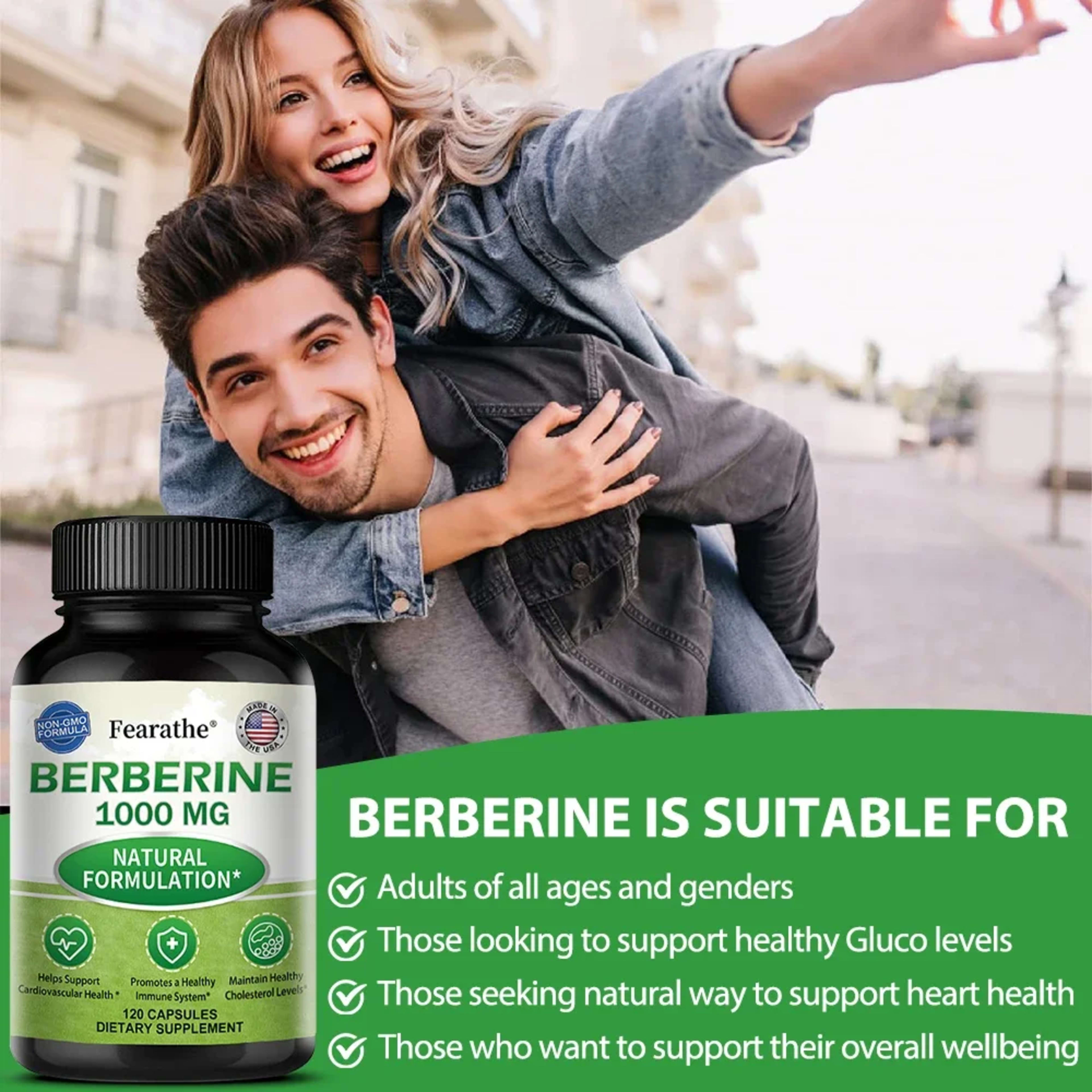 Berberine 1000 Mg Supplement, Highly Absorbed, Supports Cardiovascular Health, Regulates Gut Flora Balance, Improves Dig 4