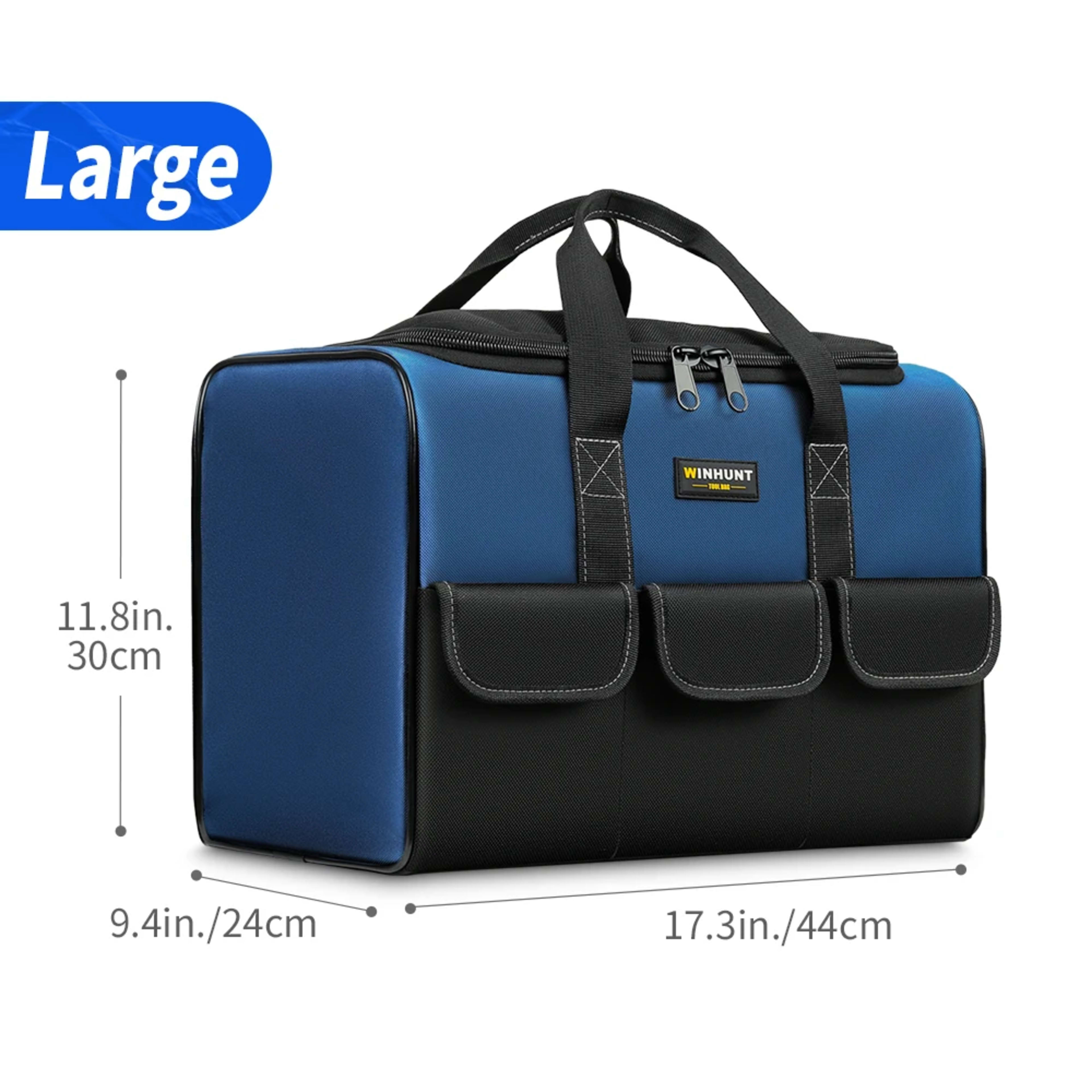 17 Inch Tool Bag, Large Tool Bag with 6 Exterior Pockets Electrician Tool Bag, for DIY Enthusiasts and Craftsmen