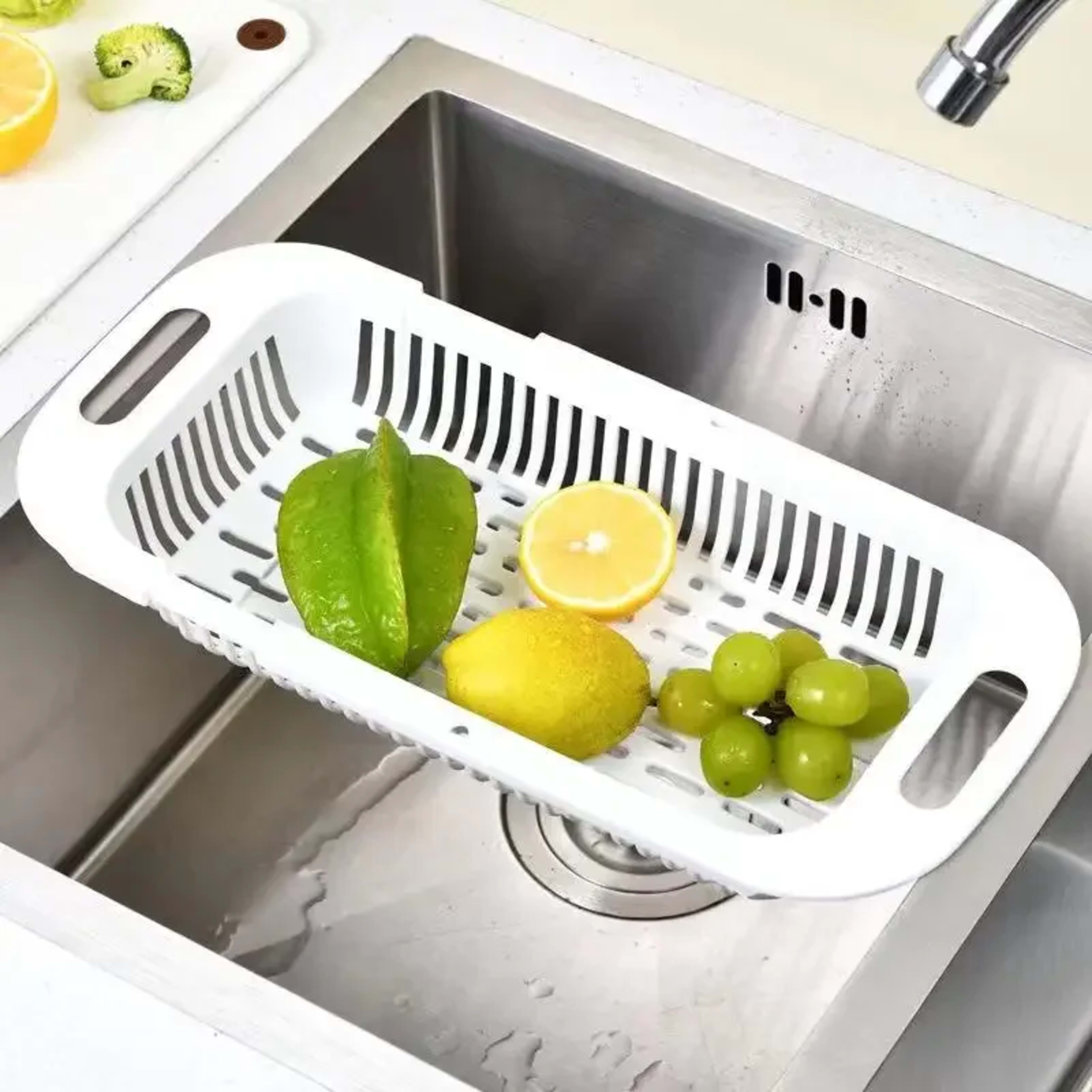 Kitchen Organizer Soap Sponge Holder Sink Rack Telescopic Drain Rack Adjustable Vegetable Drain Basket Kitchen Organizer 4