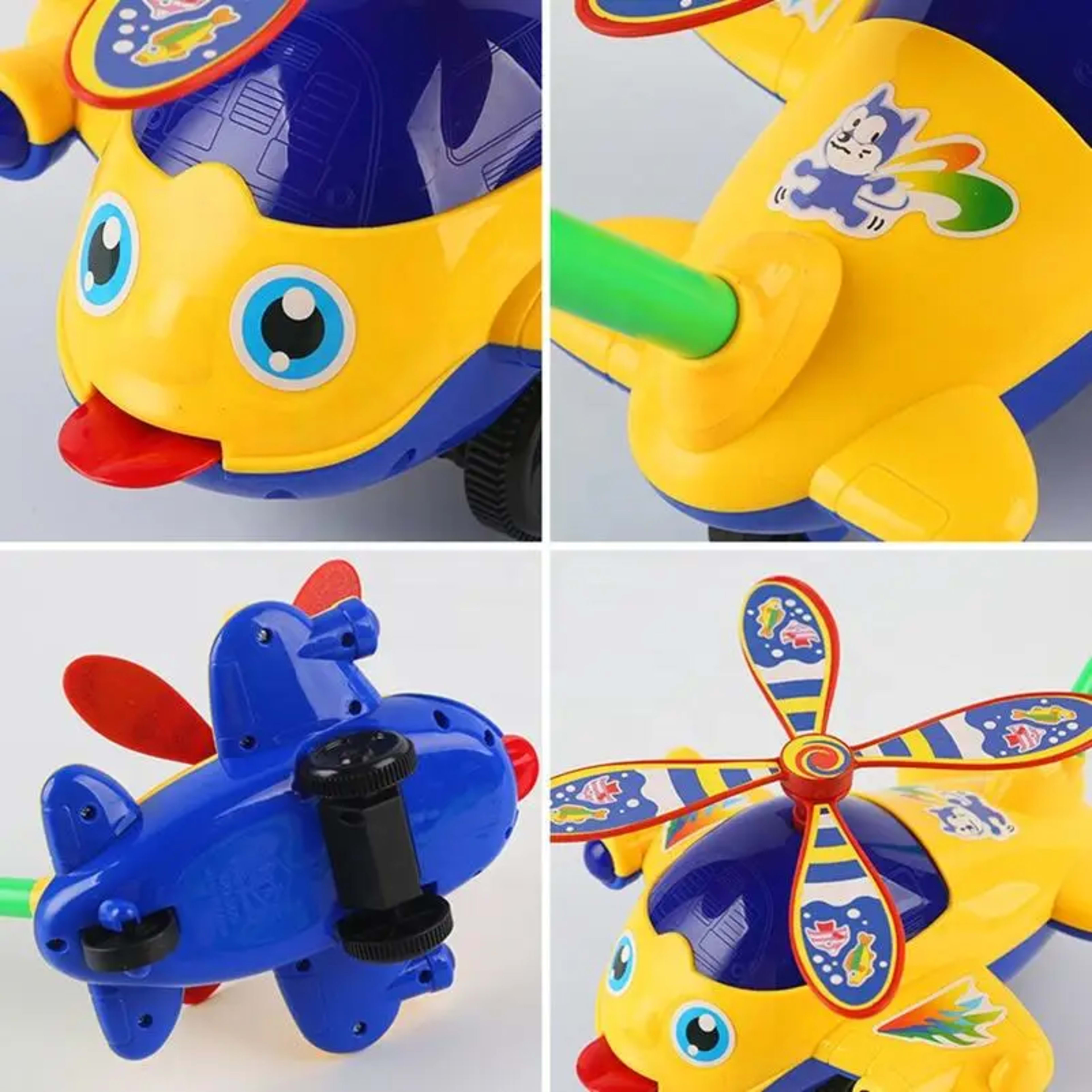 Baby Walker Toy Hand Push Toddler Toy Plane Car Toy Push Along Walking Toy for Kids Children Boys Girls Outdoor 5