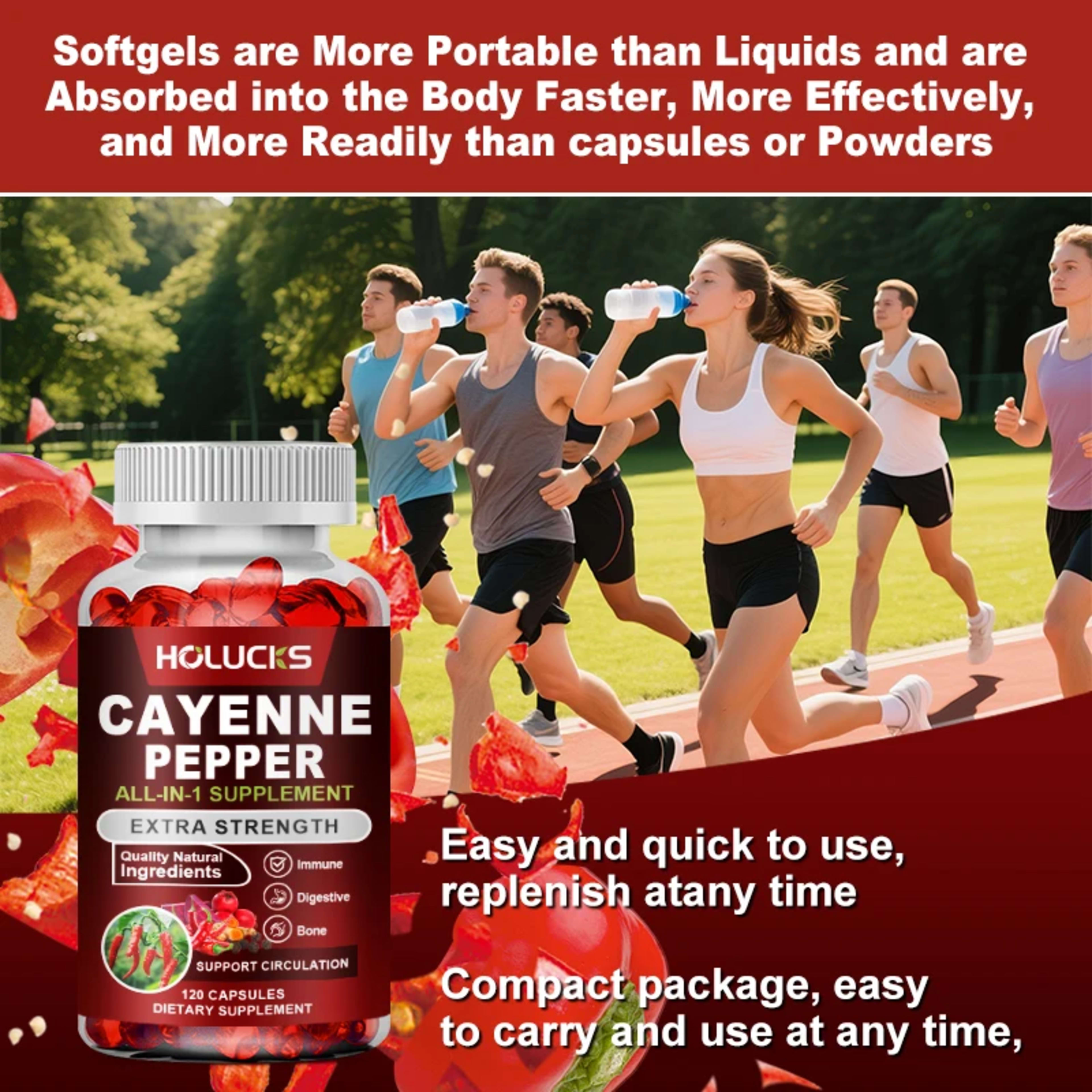 Organic Cayenne Pepper Supplement, Supports Leg Vein, Heart and Blood Vessel Health,Improves Digestion and Increases Ene 6