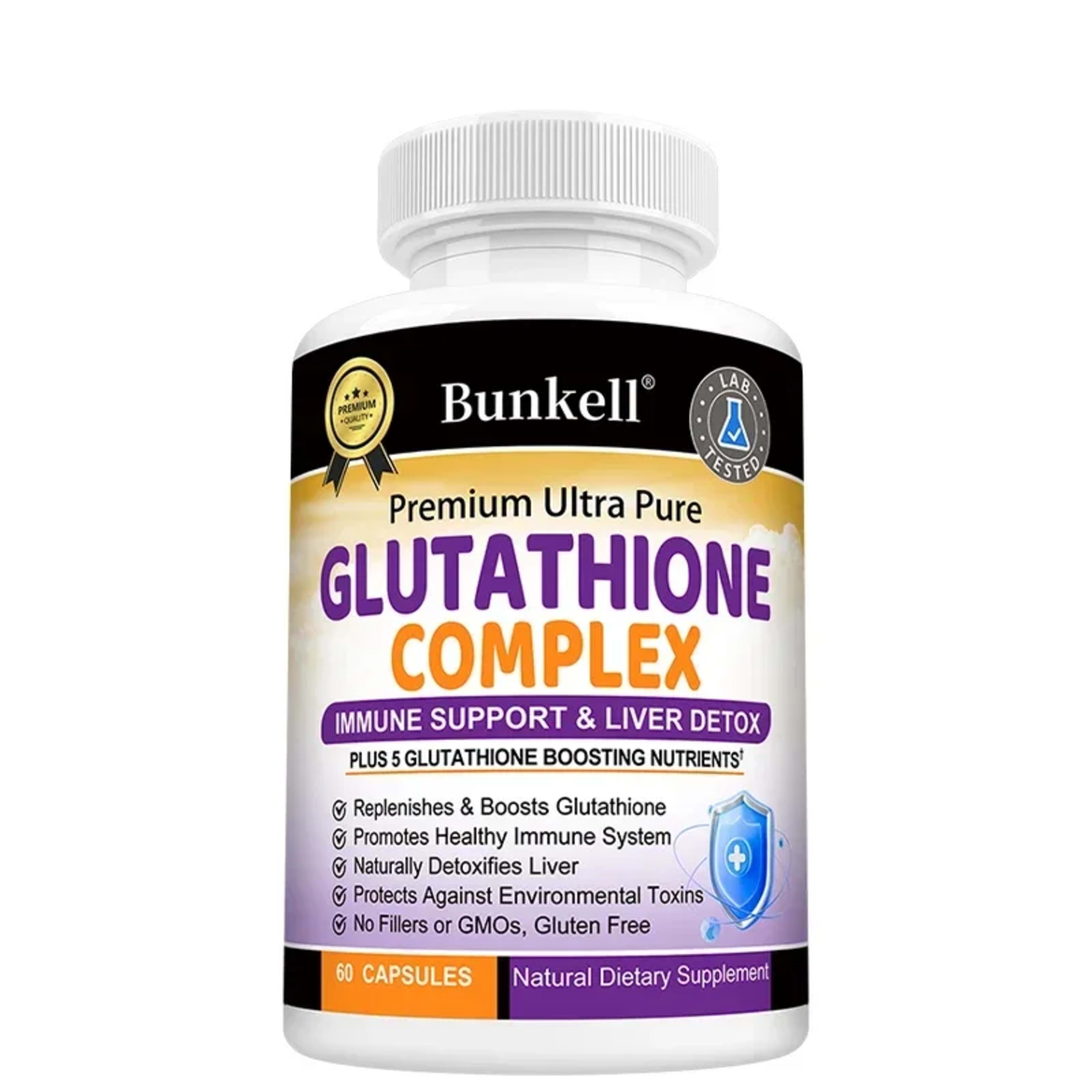 Glutathione Supplement 500mg - Liver Detox with Quercetin, Vitamin C, Milk Thistle, Immune Support, Enhanced Immunity He 8