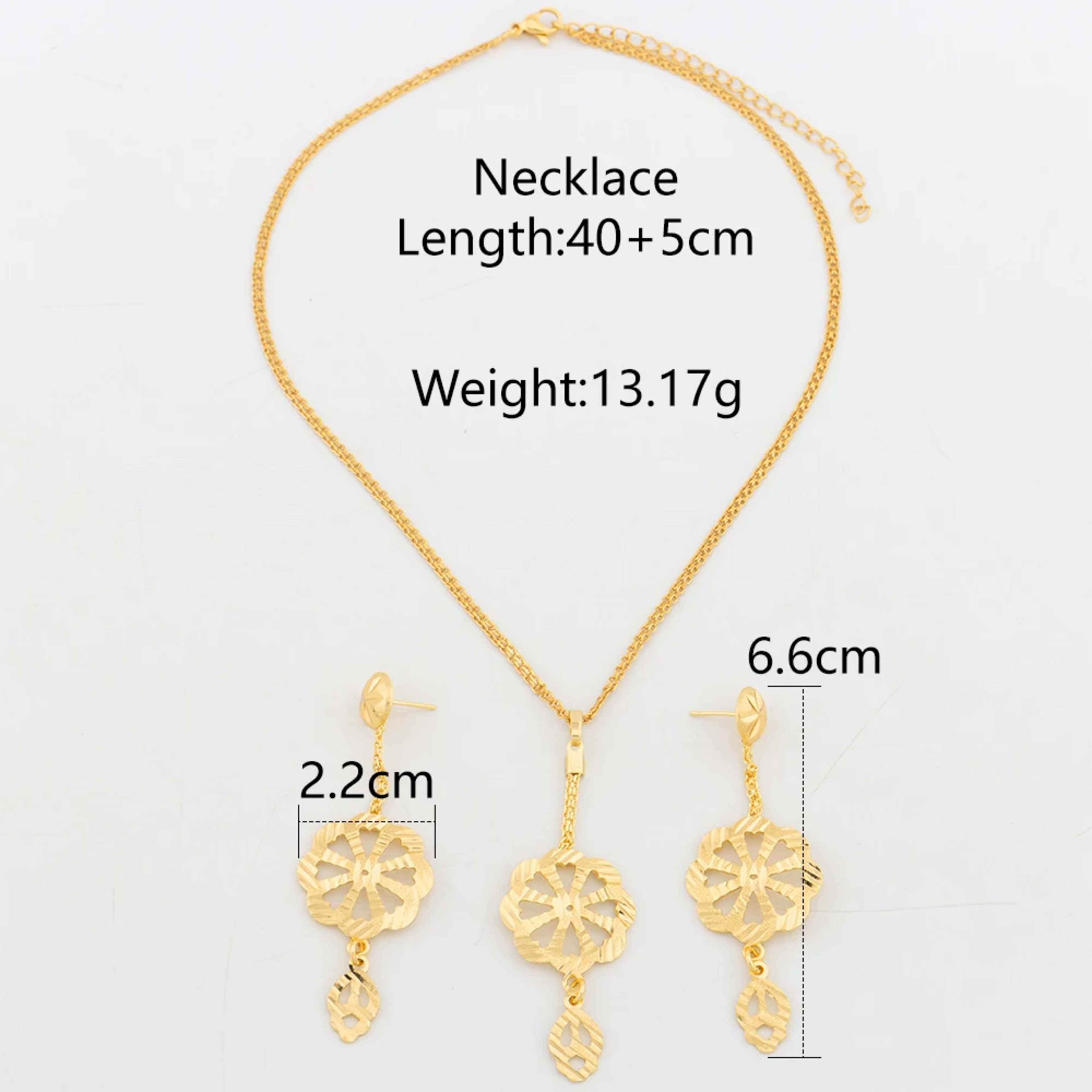 4Sets Jewelry Set For Women Geometry Pendant 40cm Necklace Gold Color Drop Earrings Daily Wear Fashion Wedding Jewelry A 6