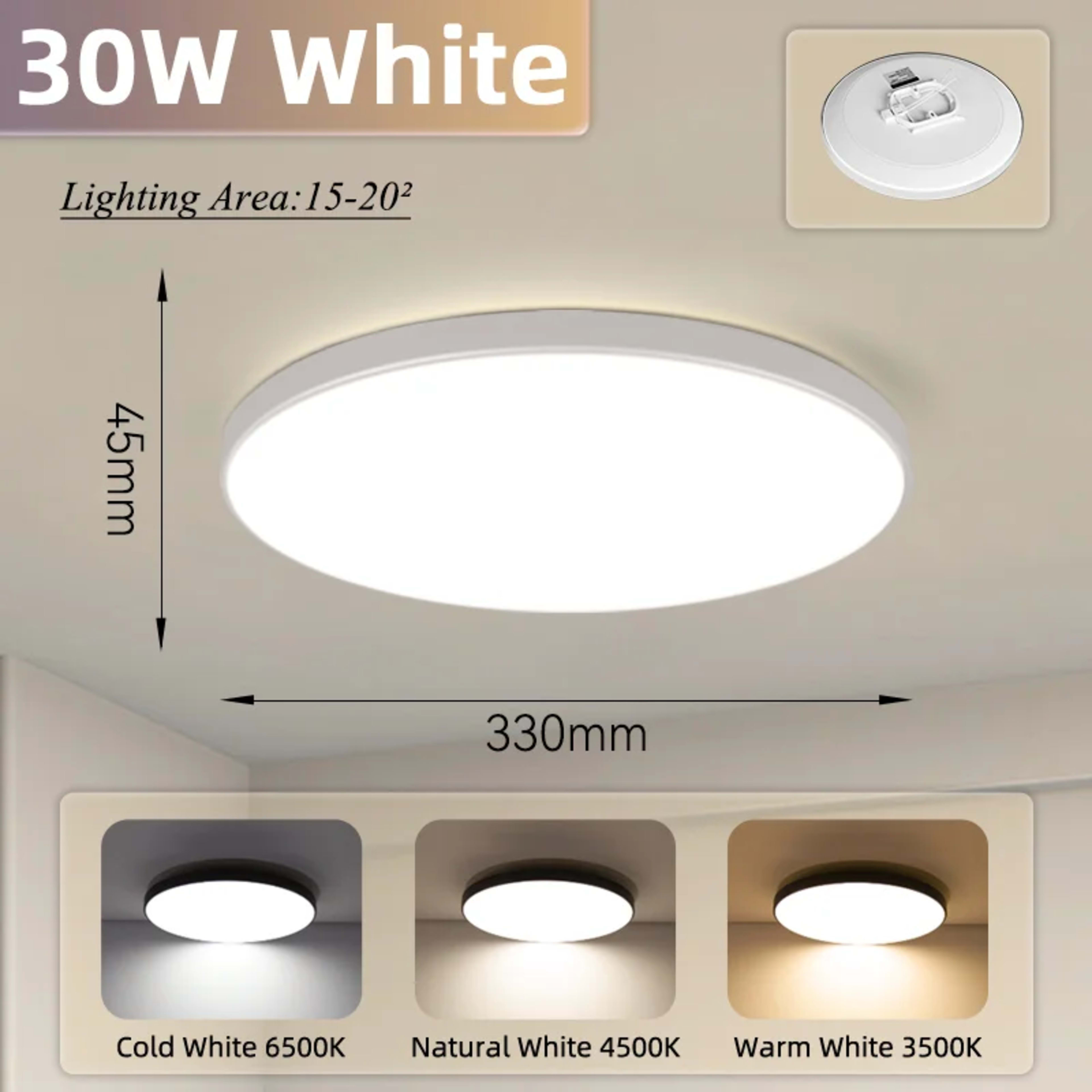 Modern Led Ceiling Light Fixture Ceiling Lamp 30W 18W IP65 Waterproof Modest Ceiling Lamps For Bedroom Kitchen Living Ro