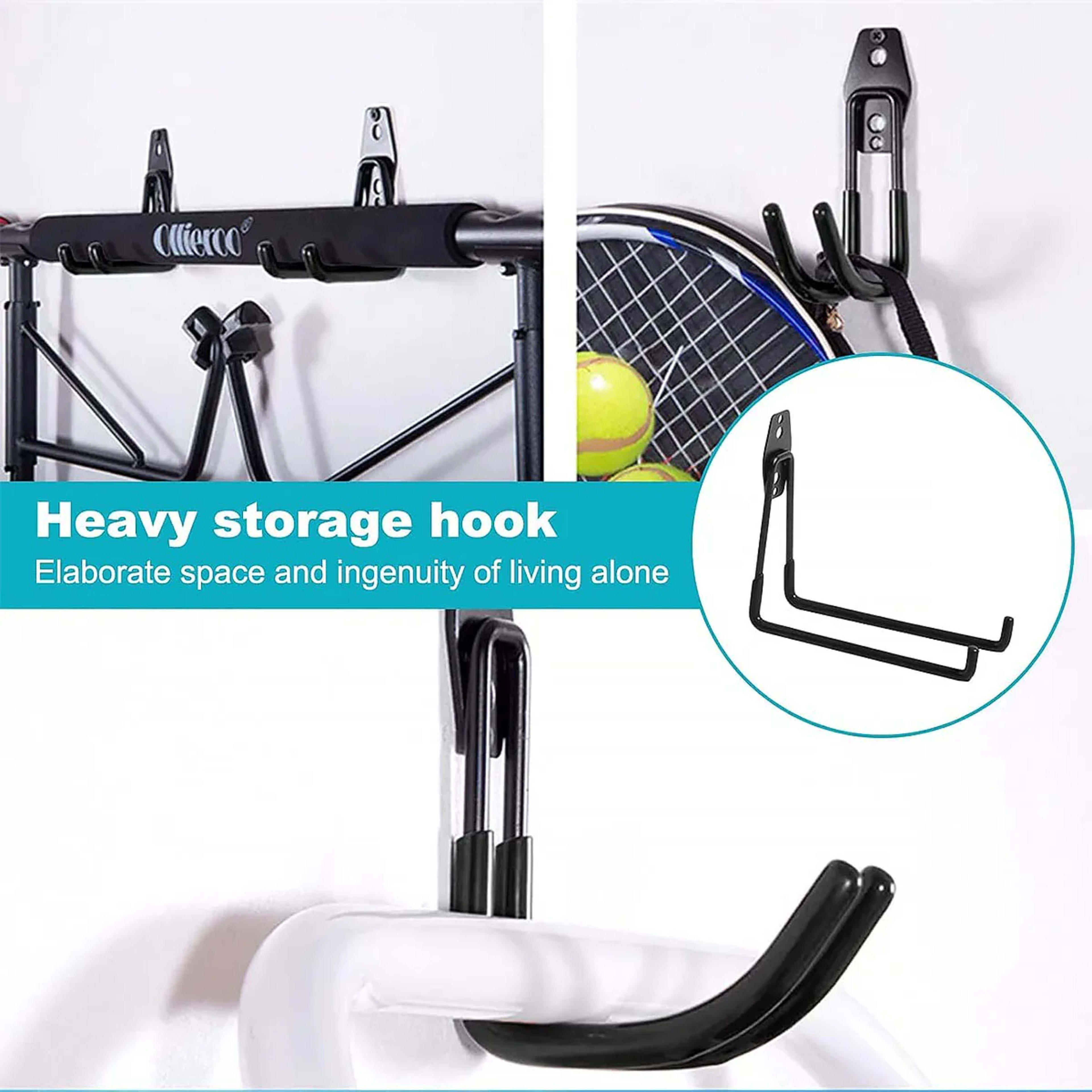 Garage Storage Utility Hooks,Garage Garden Tool Organizer,Hanging Utility Wall Mount Hooks,Heavy Duty Tool Storage Organ 5