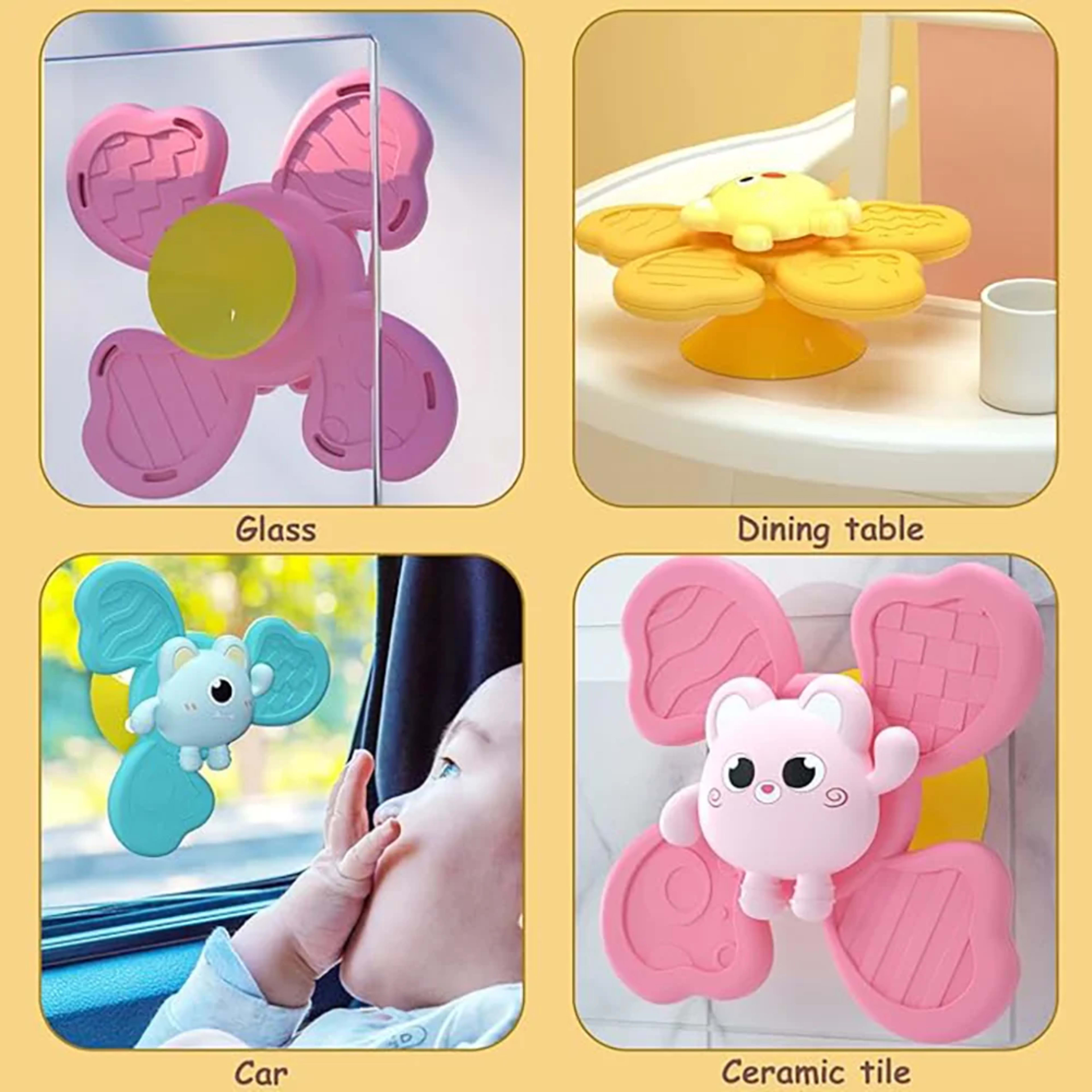 Baby Bath Toys Funny Bathing Sucker Spinner Suction Cup Cartoon Rattles Fidget Educational ToysChristmas Birthday Gifts  2