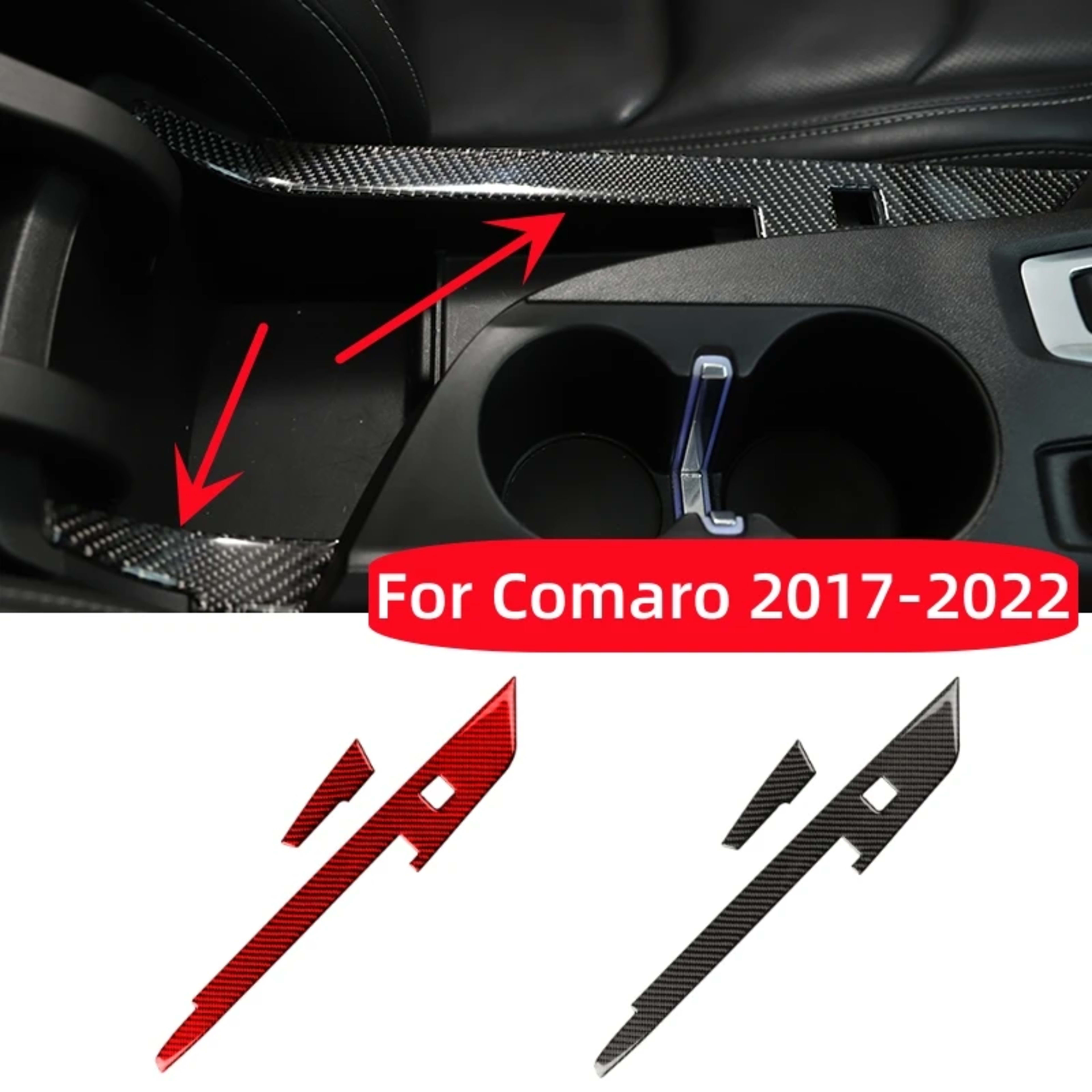 For Chevrolet Camaro 2017-2022 Accessories Interior Real Carbon Fiber  Car Center Console Side Decorative Strip Cover St 1